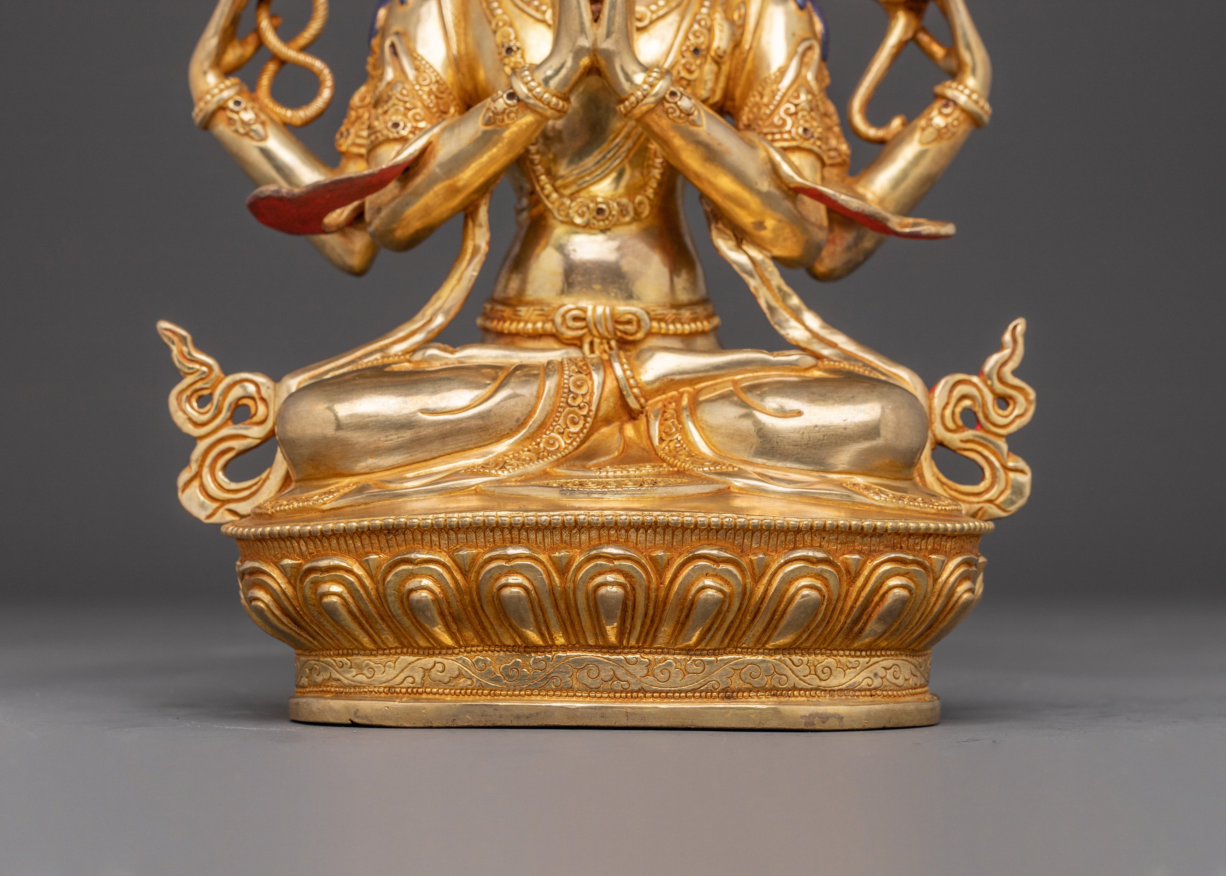 Bodhisattva Chenrezig Golden Statue | Handmade in Nepal