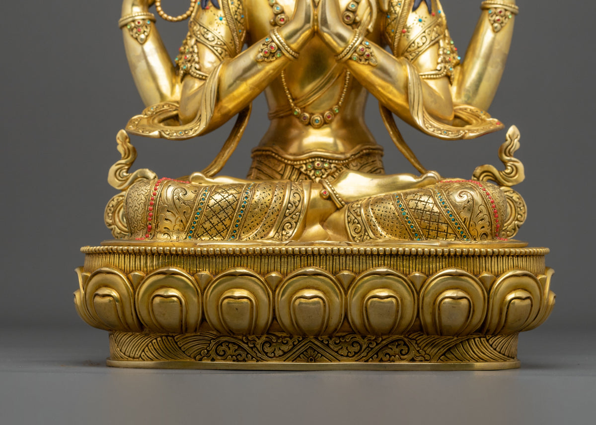 Himalayan Figurine of Chenrezig | Embodiment of Infinite Compassion
