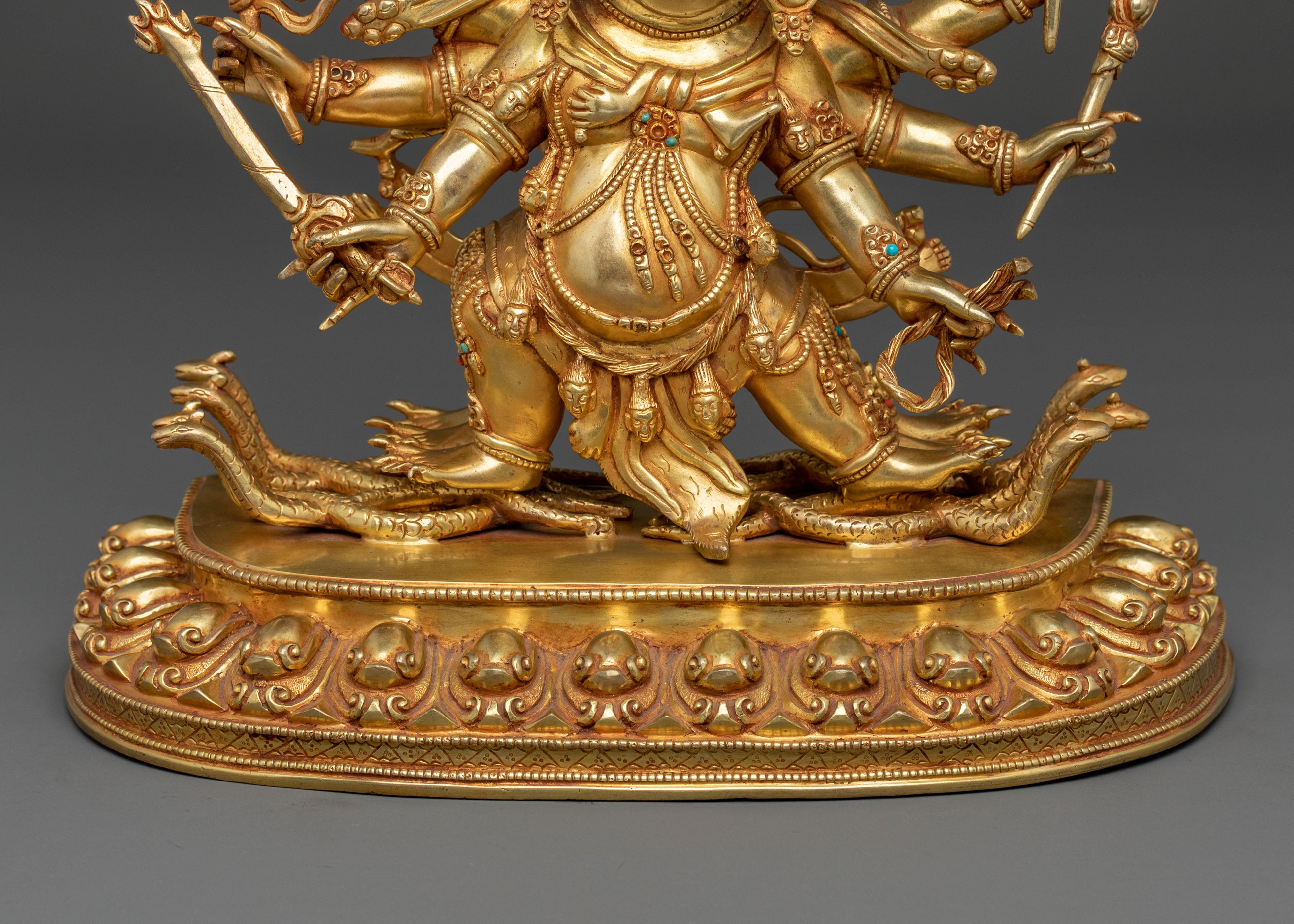 Hayagriva Sculpture: Fierce Protector in 24K Gold