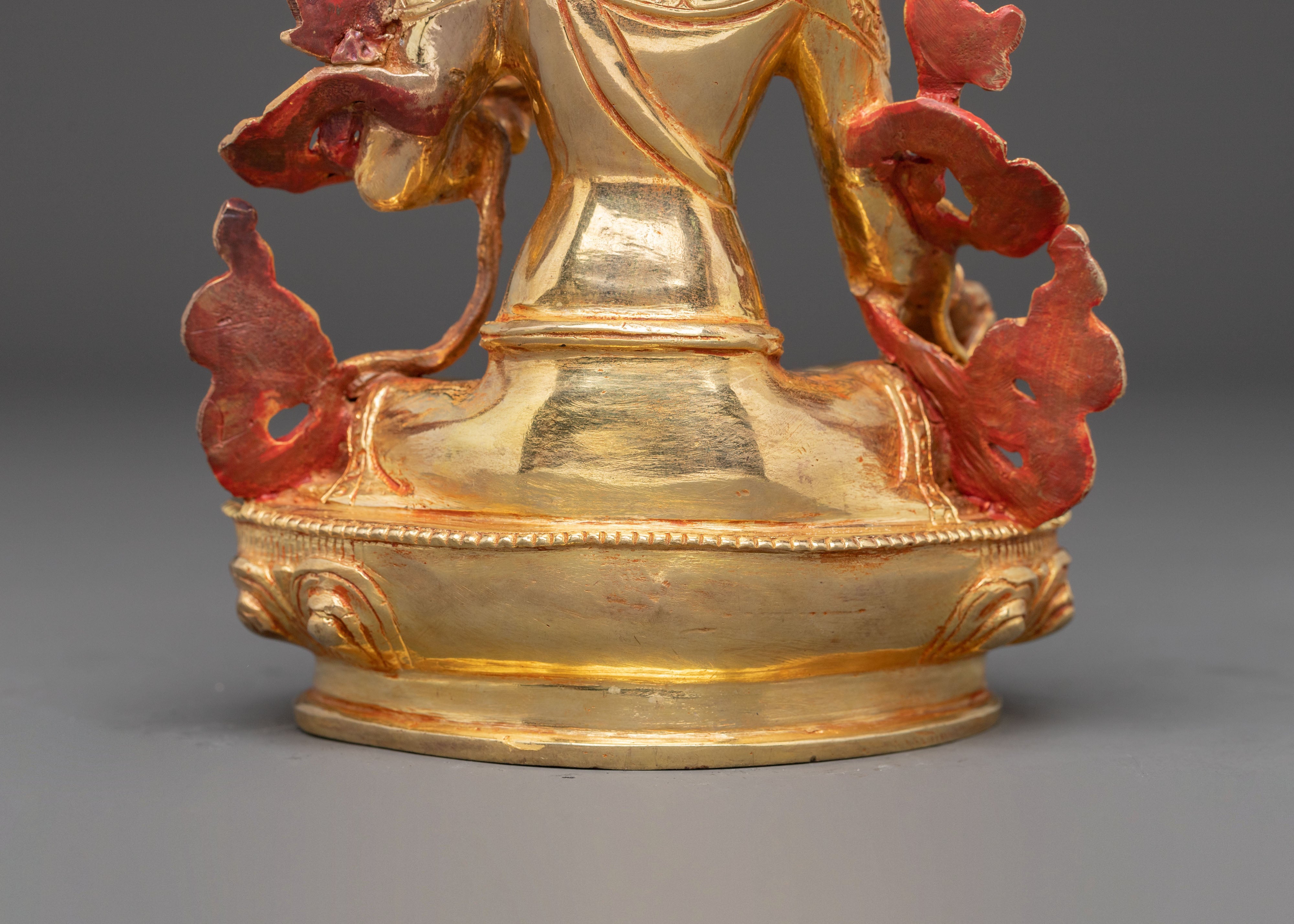 Mother Green Tara Golden Handcrafted Statue | Compassion Goddess