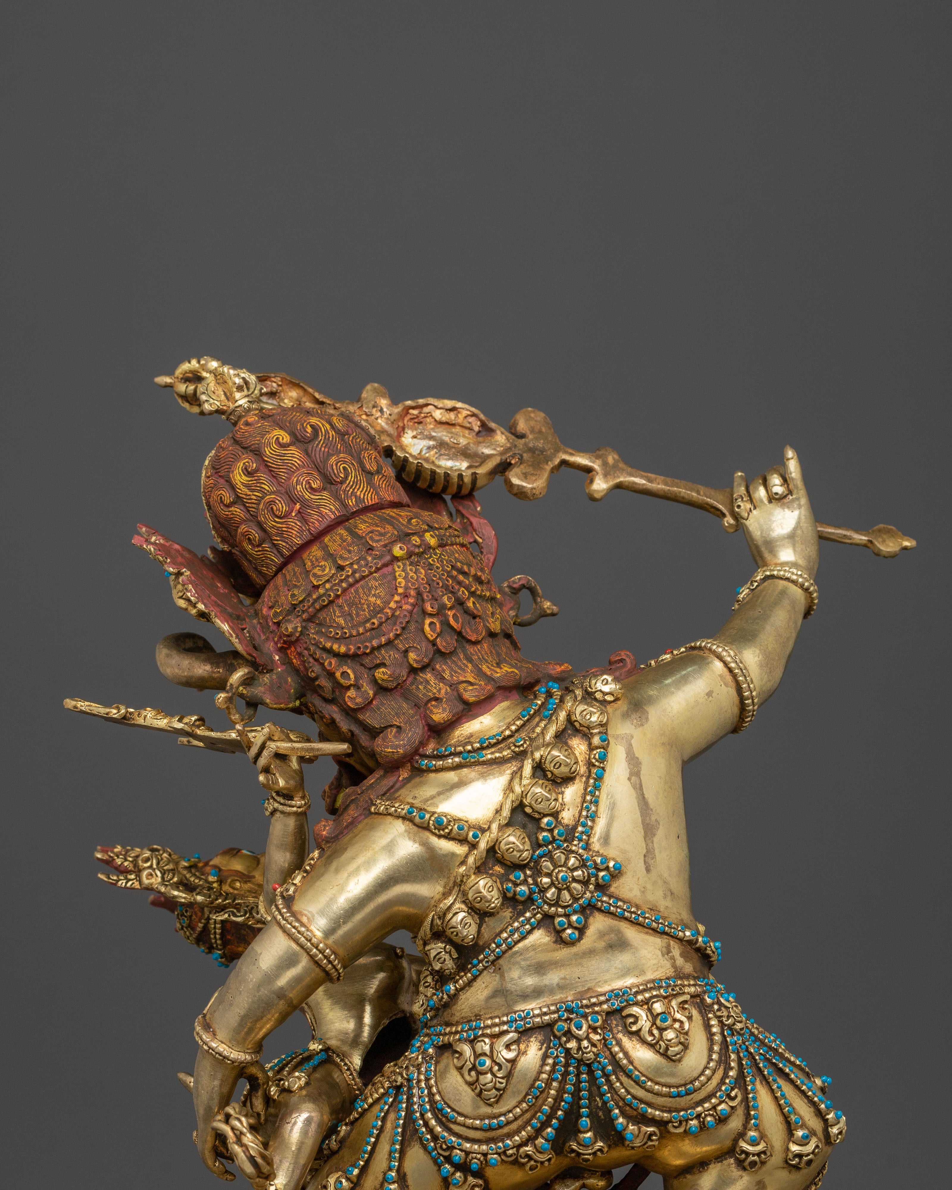 Yama Dharmaraja Protector Statue | 24k Gold Glided
