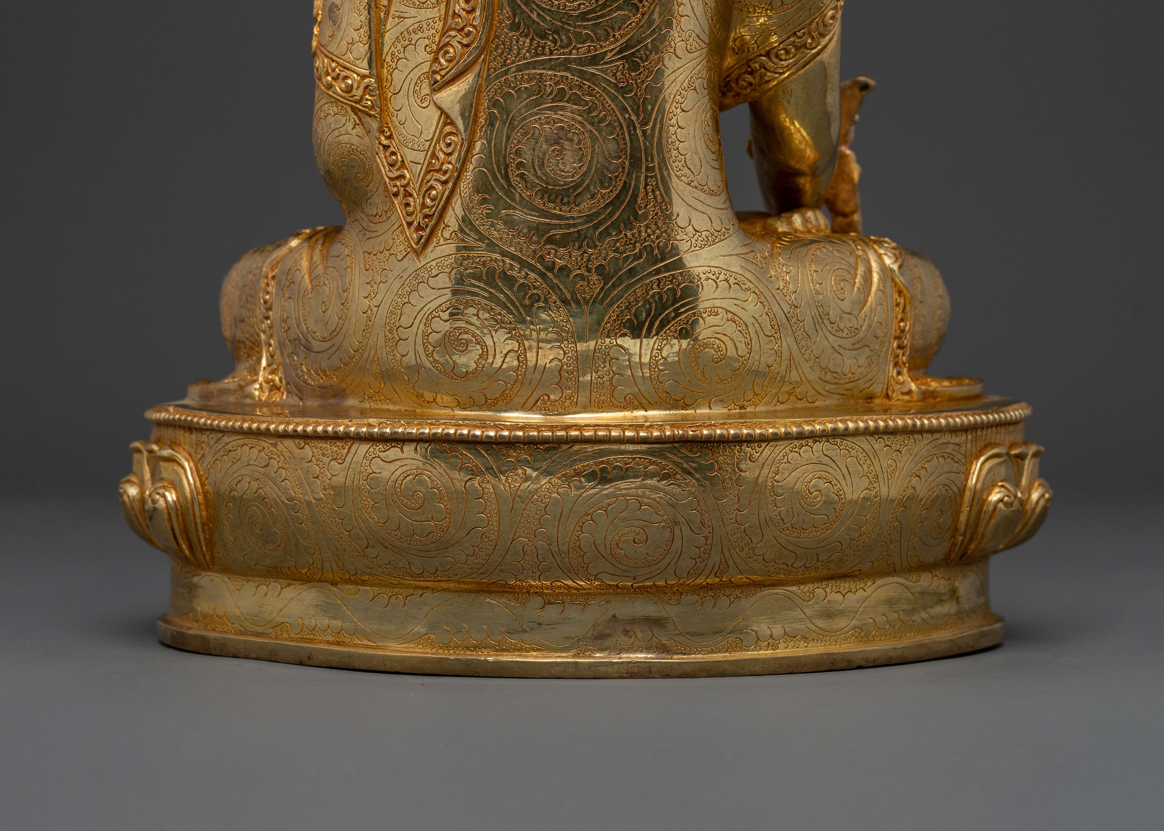 Handmade Medicine Buddha Sculpture | 24K Gold Gilded