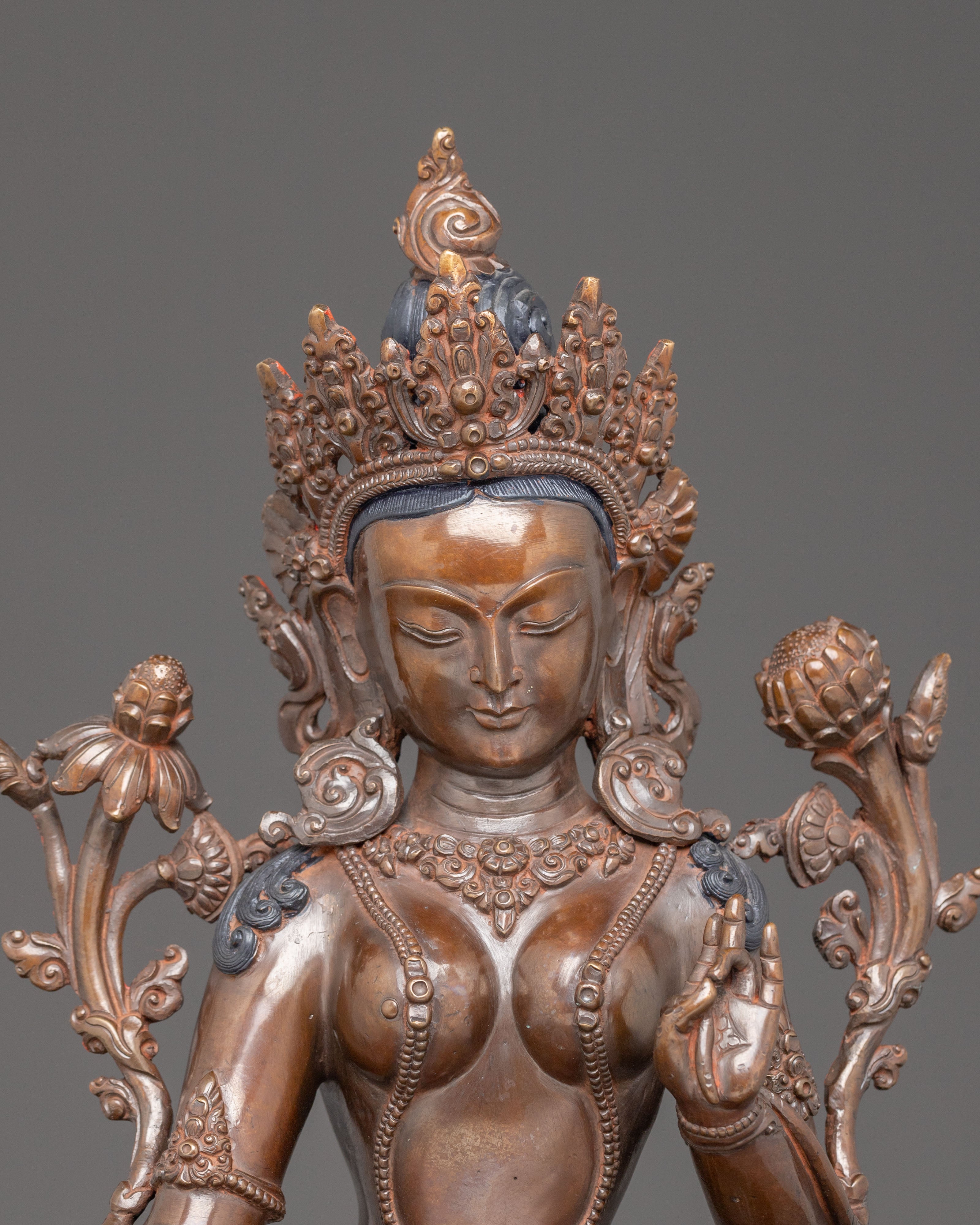 Shyama Tara Golden Statue Of Love And Knowledge | Mother of Liberation