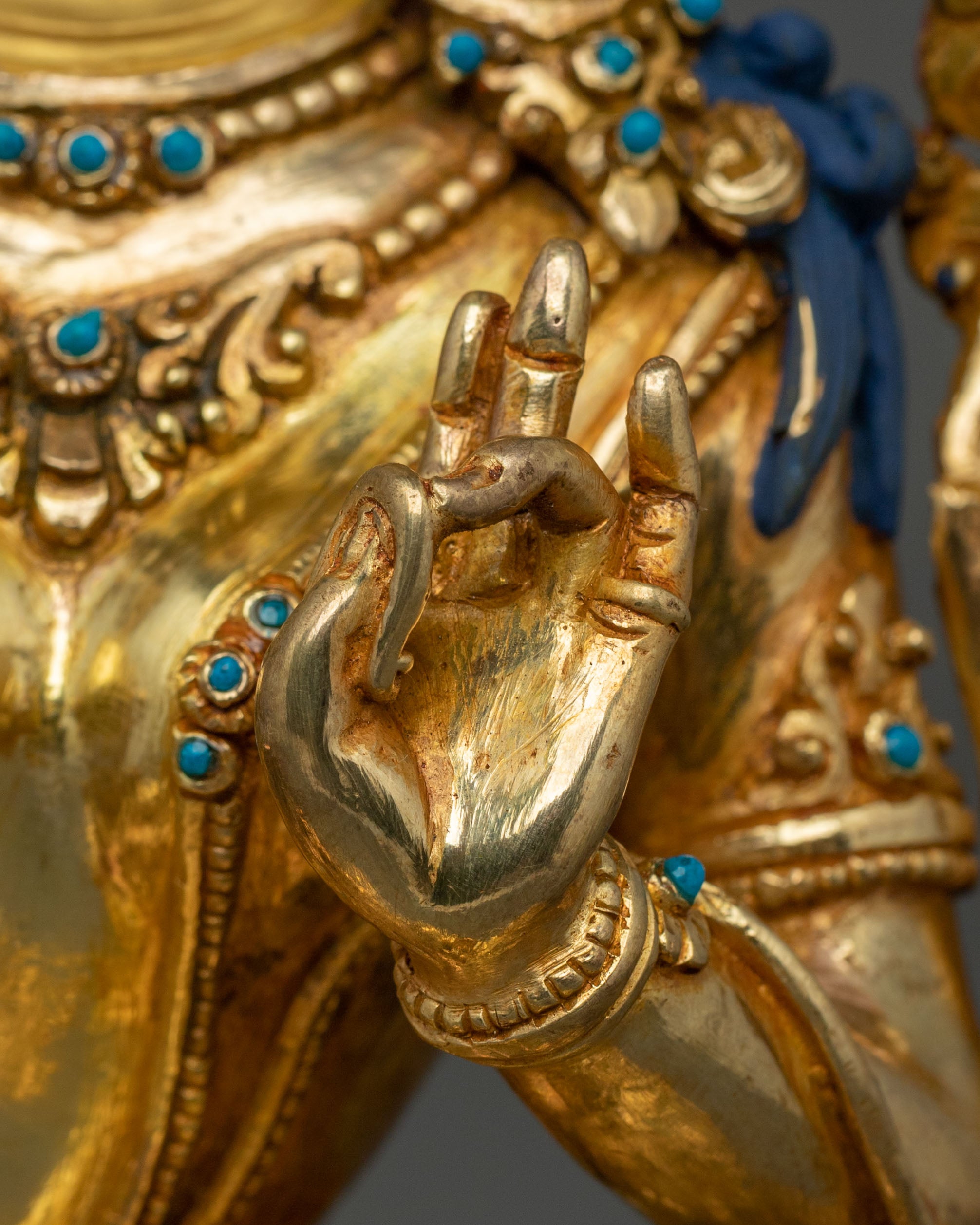 Green Tara  Healing Figurine | 24K Gold Glided