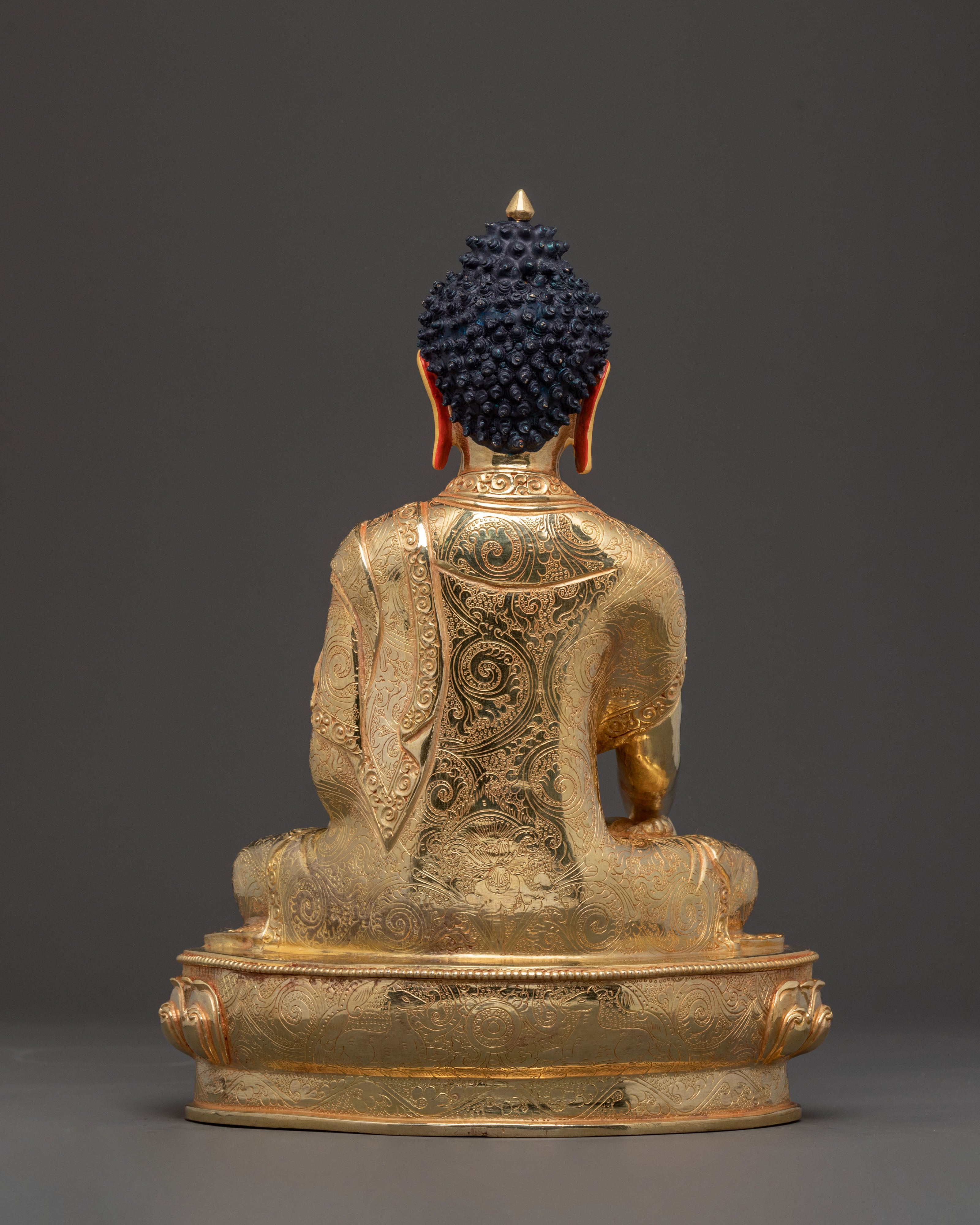 24k Gold Gilded Shakyamuni Buddha Blessing Statue – Serene Artistry