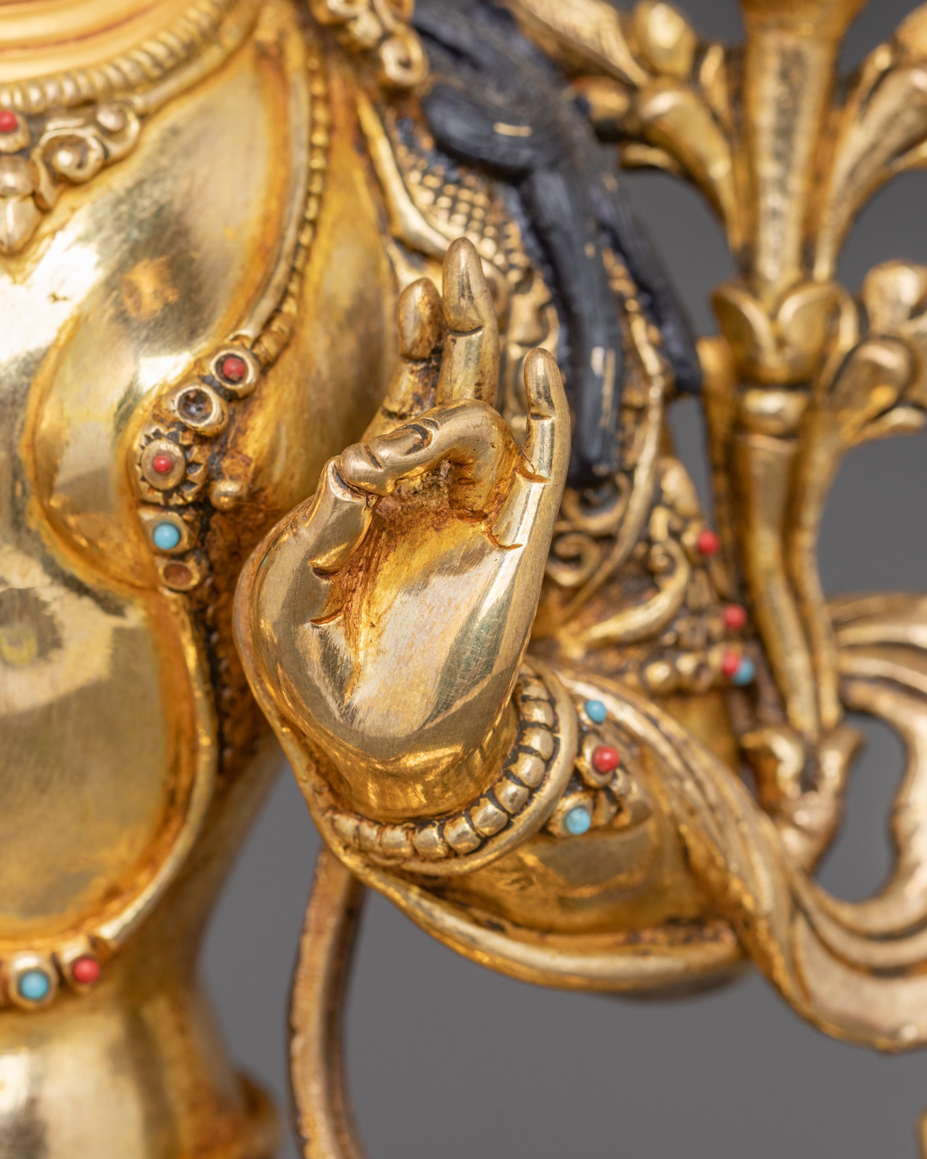 Green Tara Golden Statue for Altars | Feminine Energy and Protection