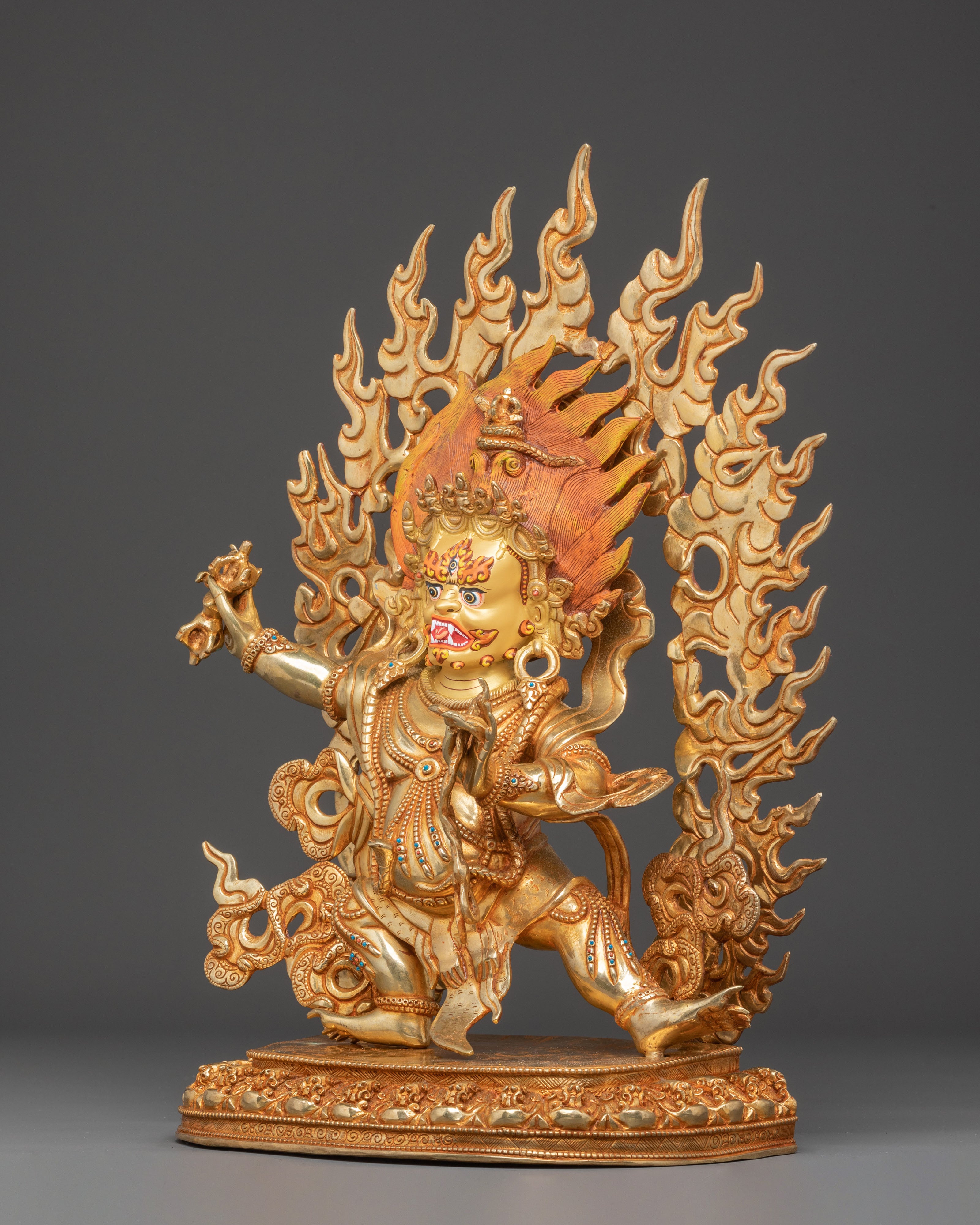 Golden Statue of Dharma Protection Vajrapani | Guardian of the Dharma