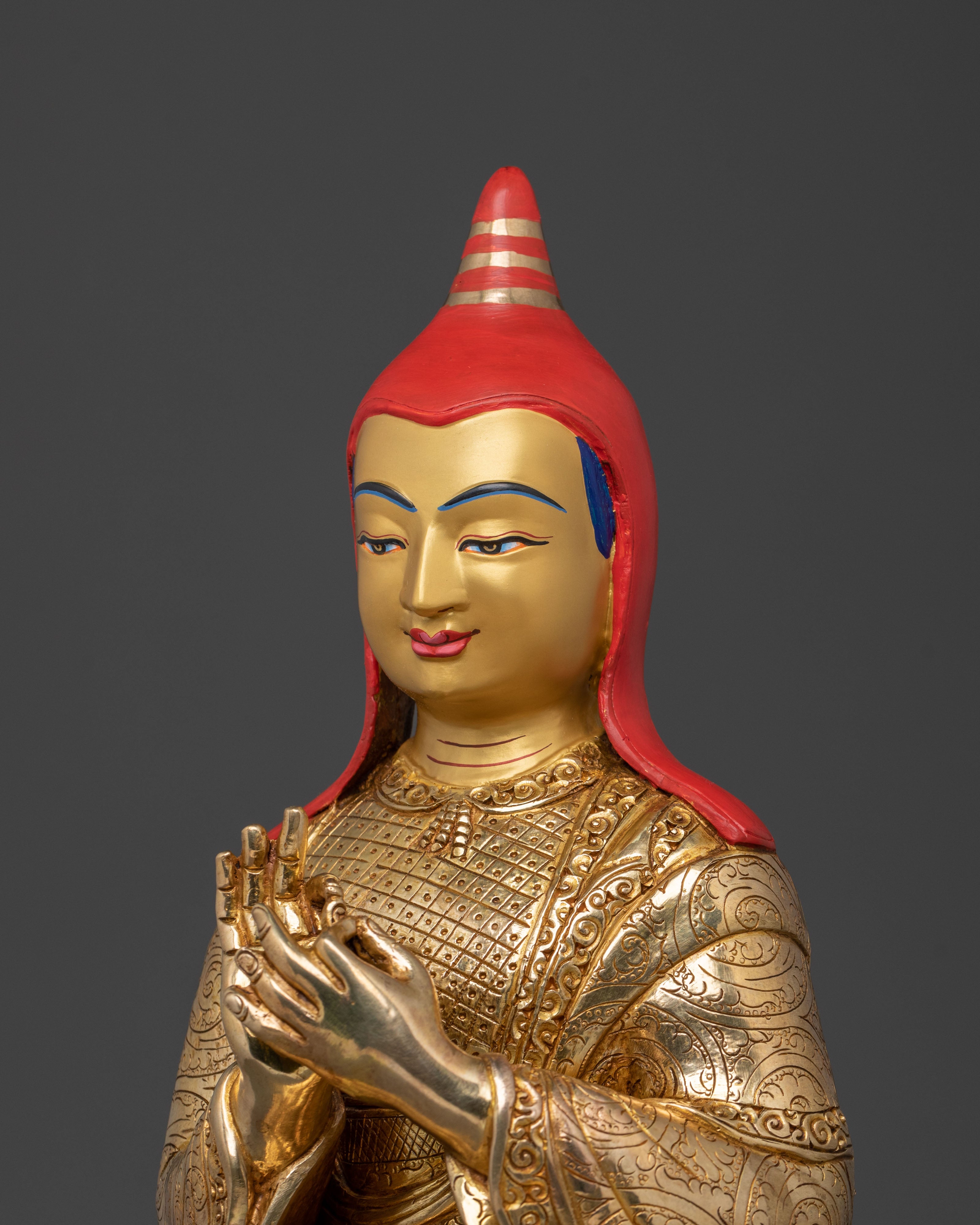 Atisa Statue | Exquisite 24K Gold Gilded Masterpiece