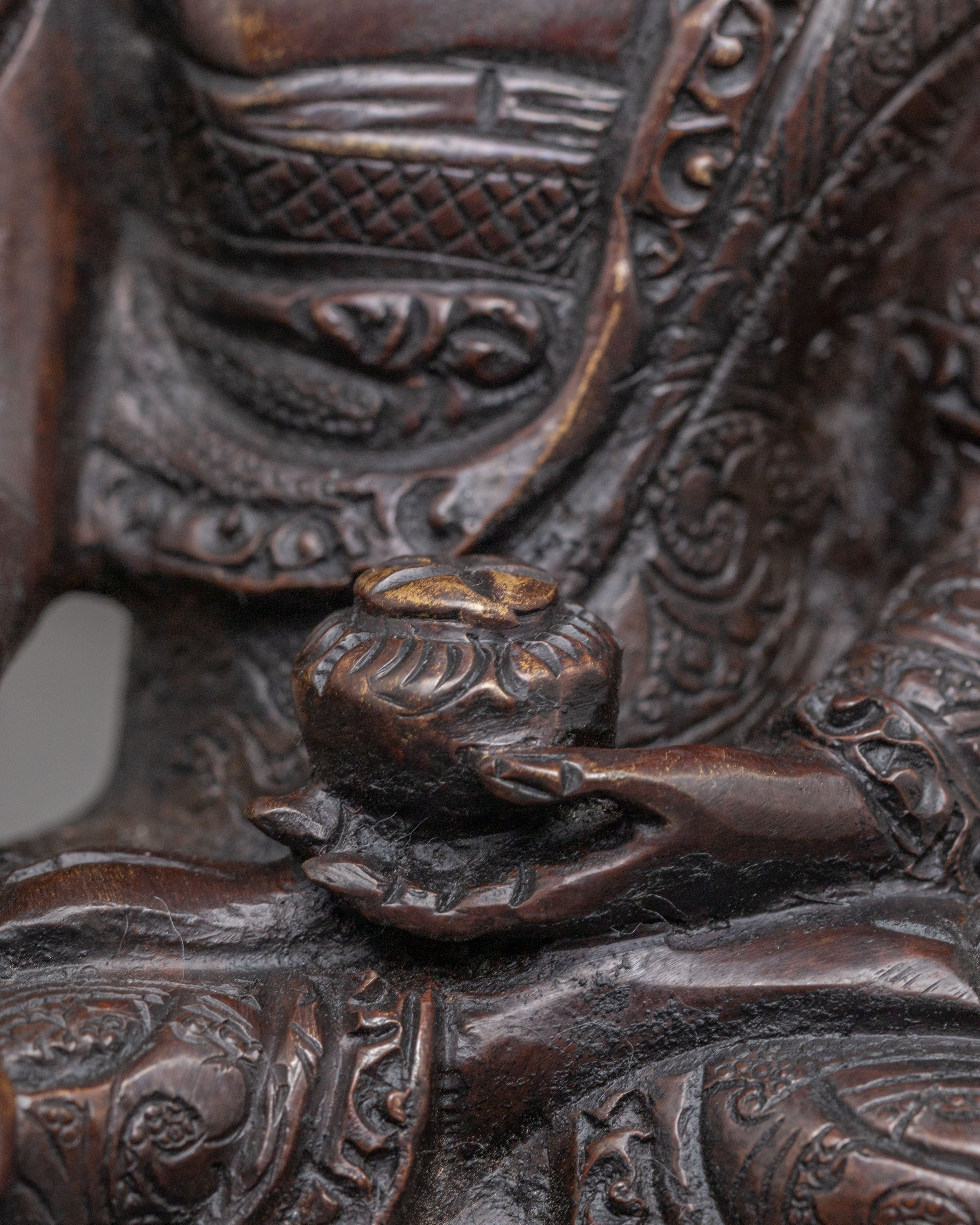 Handmade Shakyamuni Buddha Oxidized Copper Statue | Traditional Himalayan Art