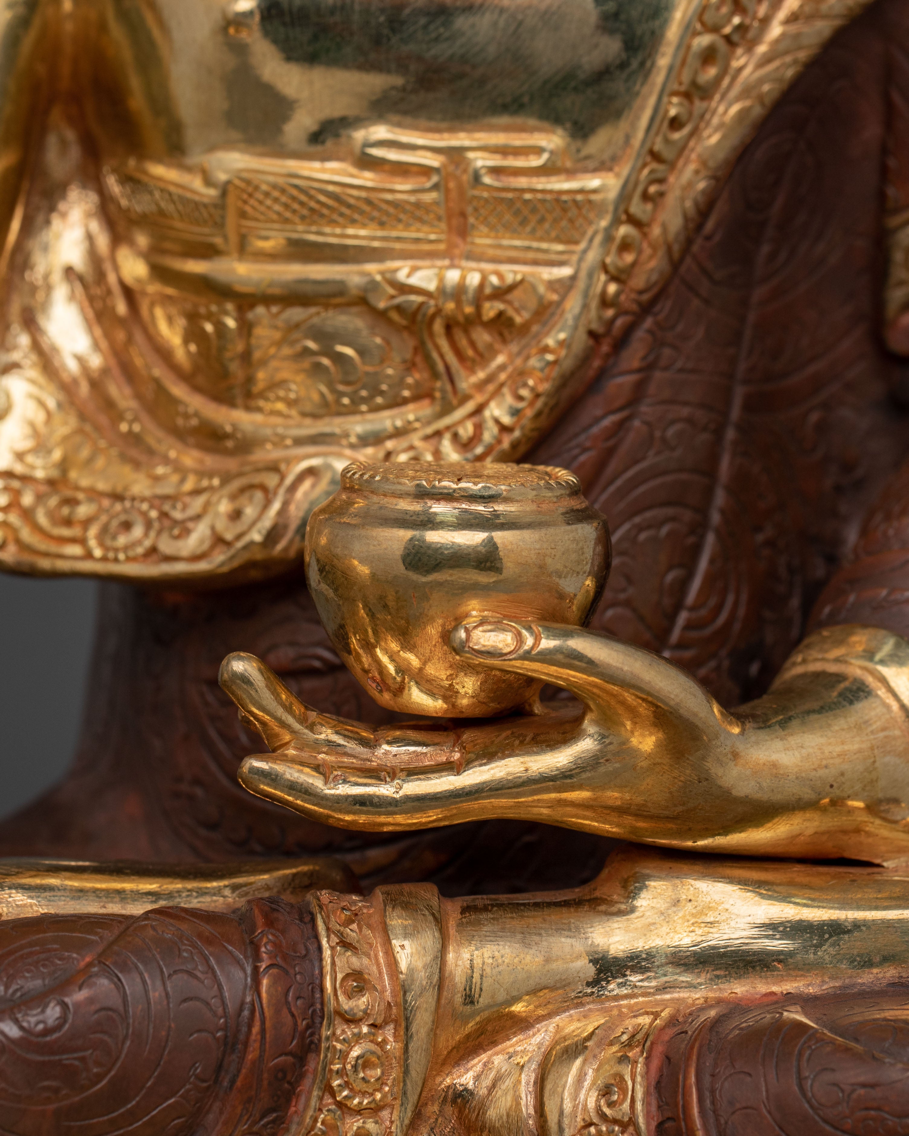 Handmade Shakyamuni Buddha Sculpture Crafted in Nepal