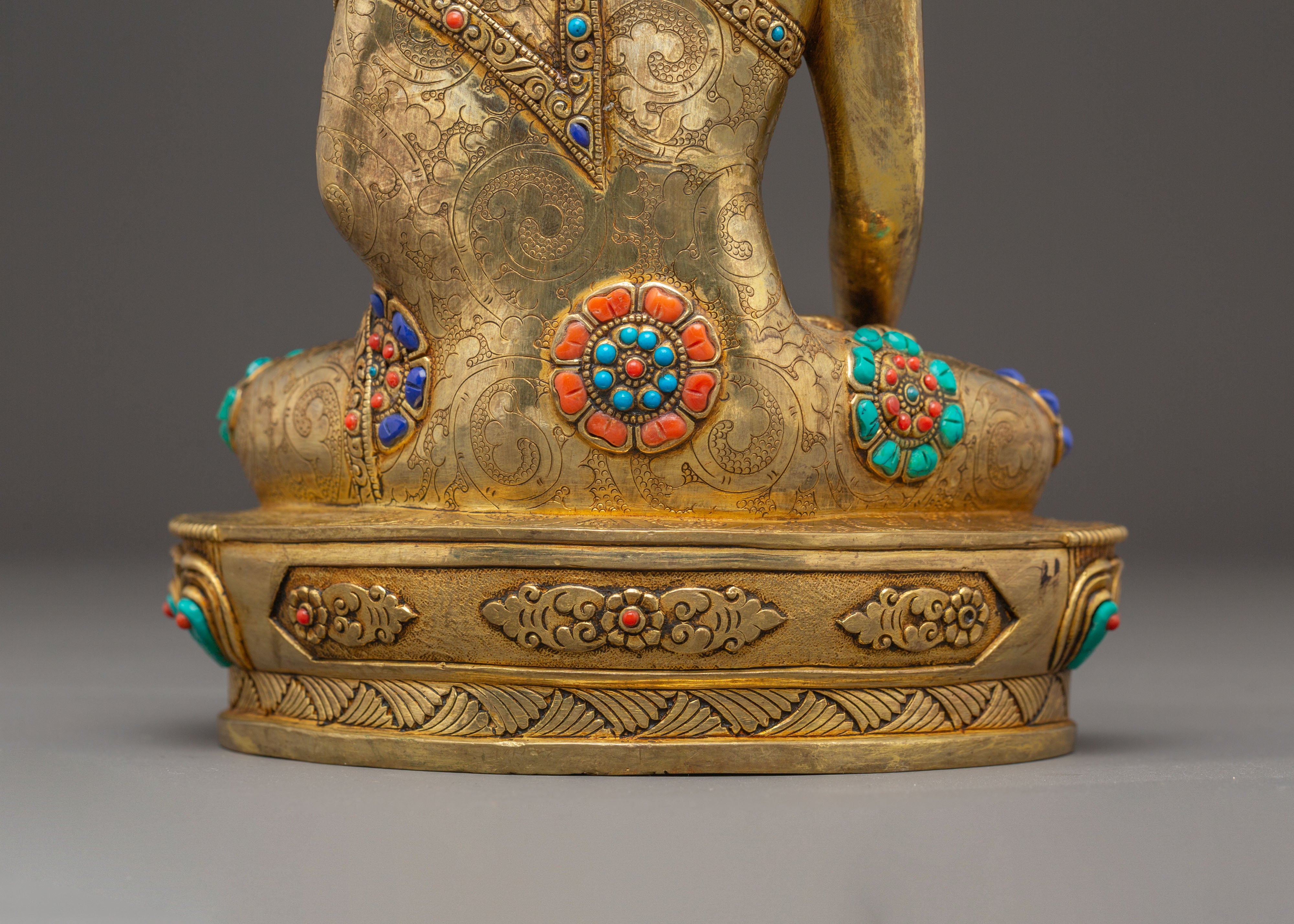 Handmade Golden Historical Shakyamuni Buddha Statue