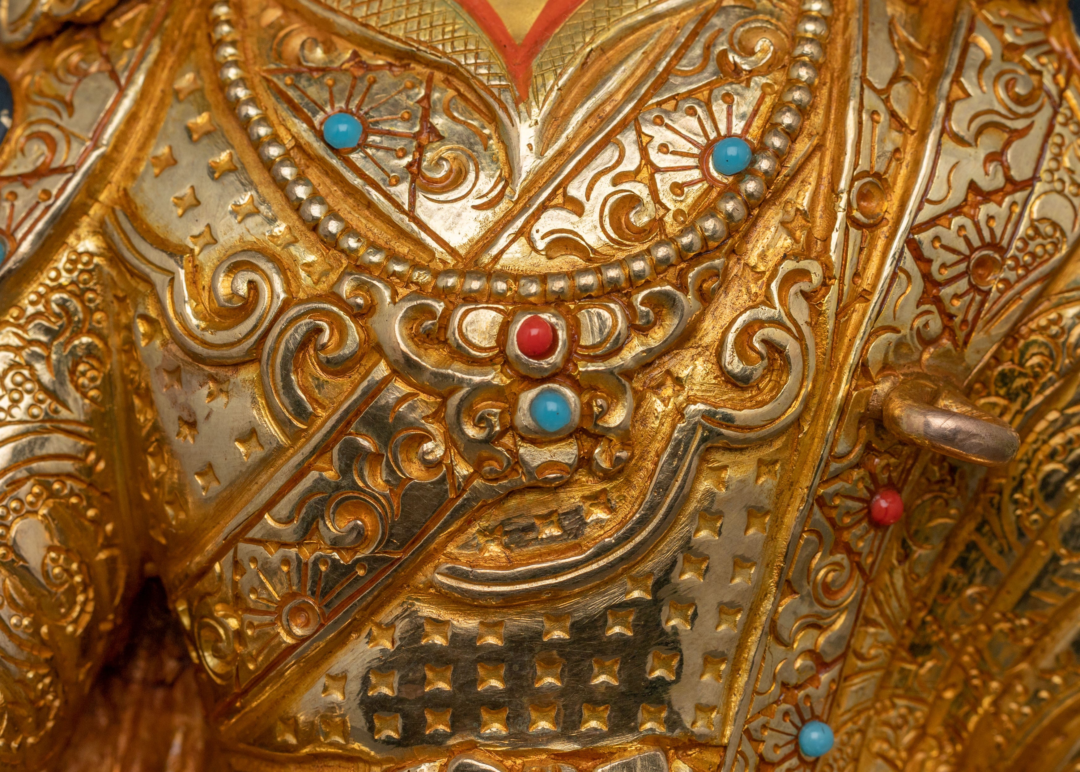 Padmasambhava Mystic Master Statue: 24K Gold Gilded Copper