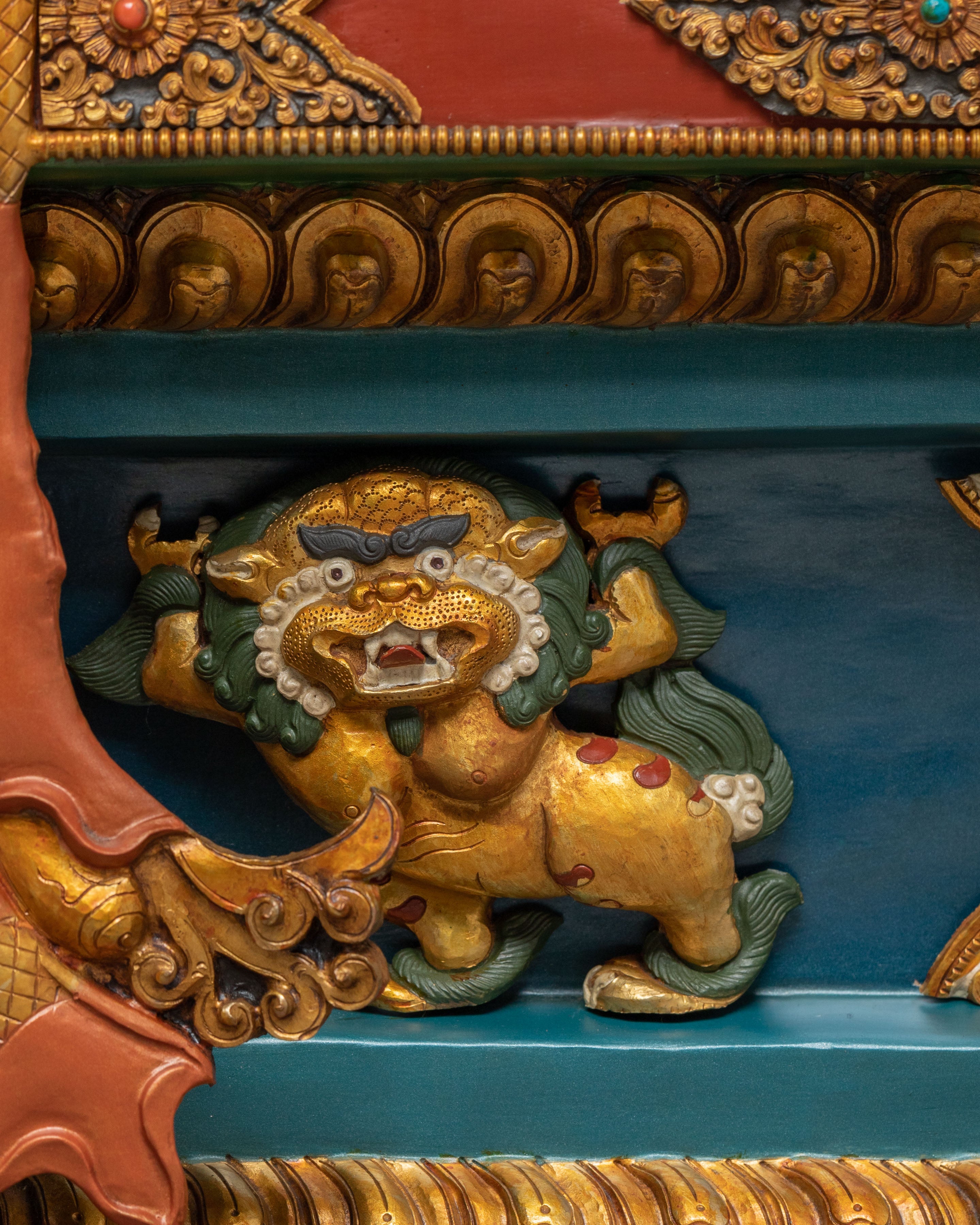 Shakyamuni Buddha Sacred Figurine on Throne | Home Decor