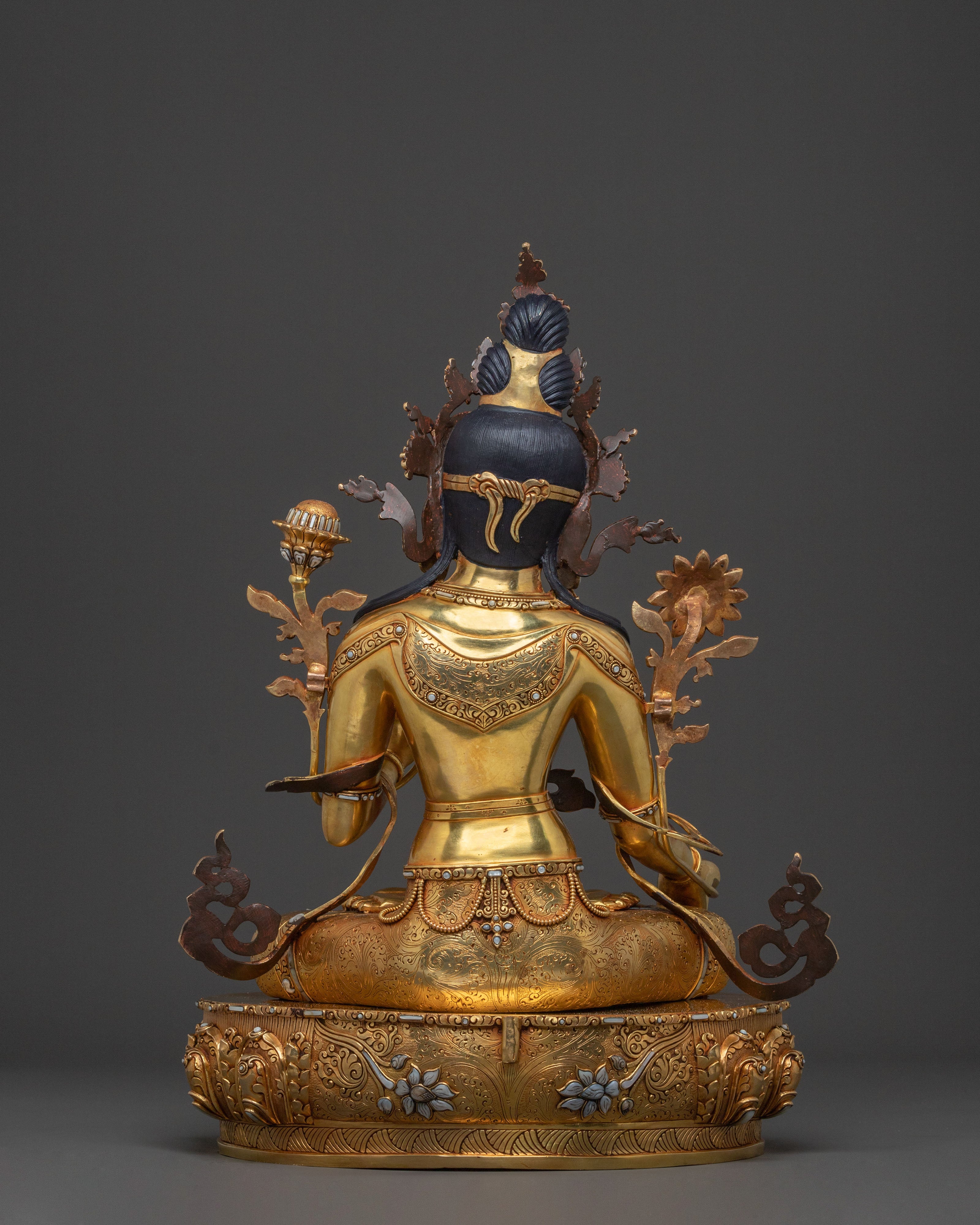 White Tara Healing Figure - 24K Gold Gilded Masterpiece