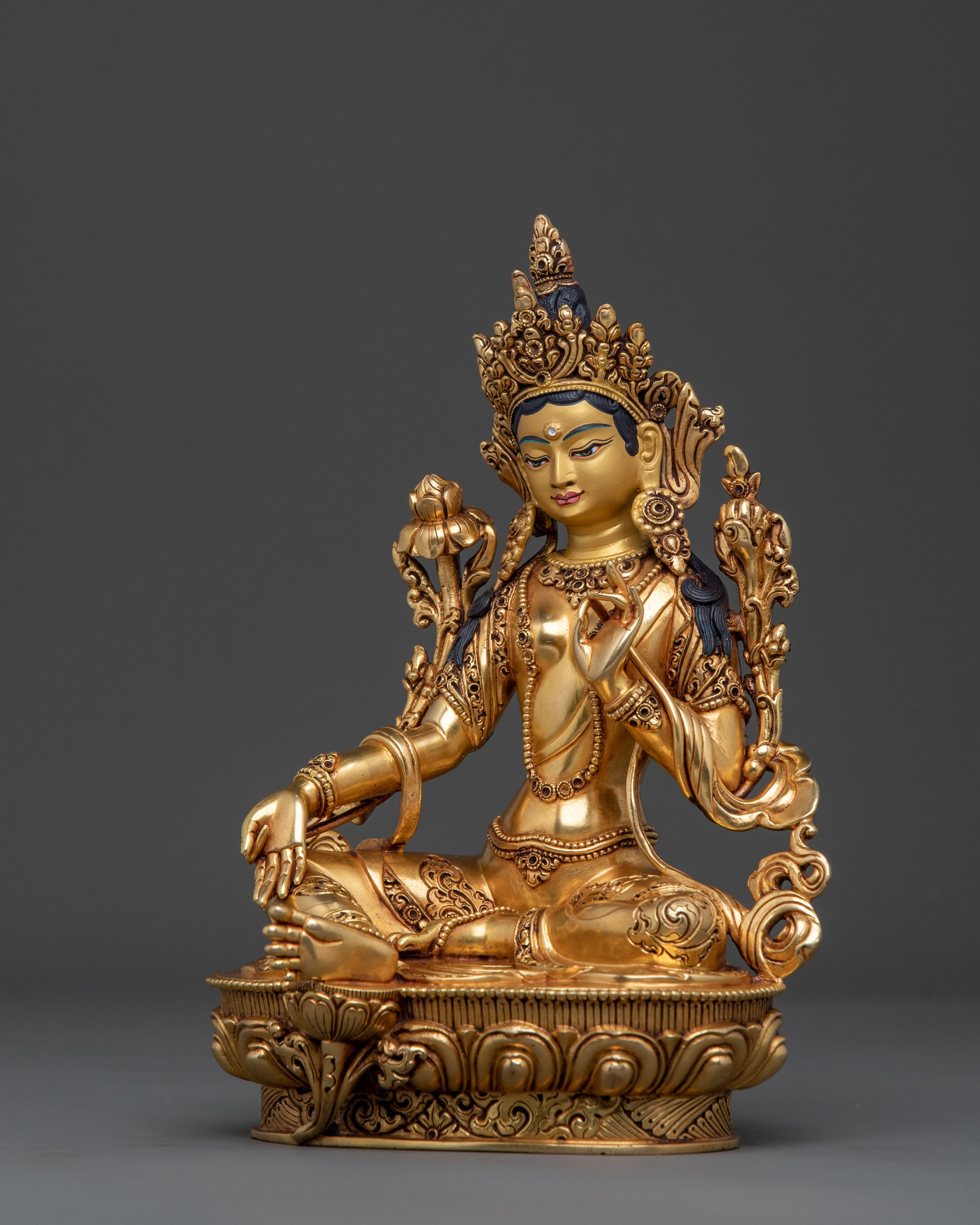 Green Tara Dharma Protector Goddess Statue