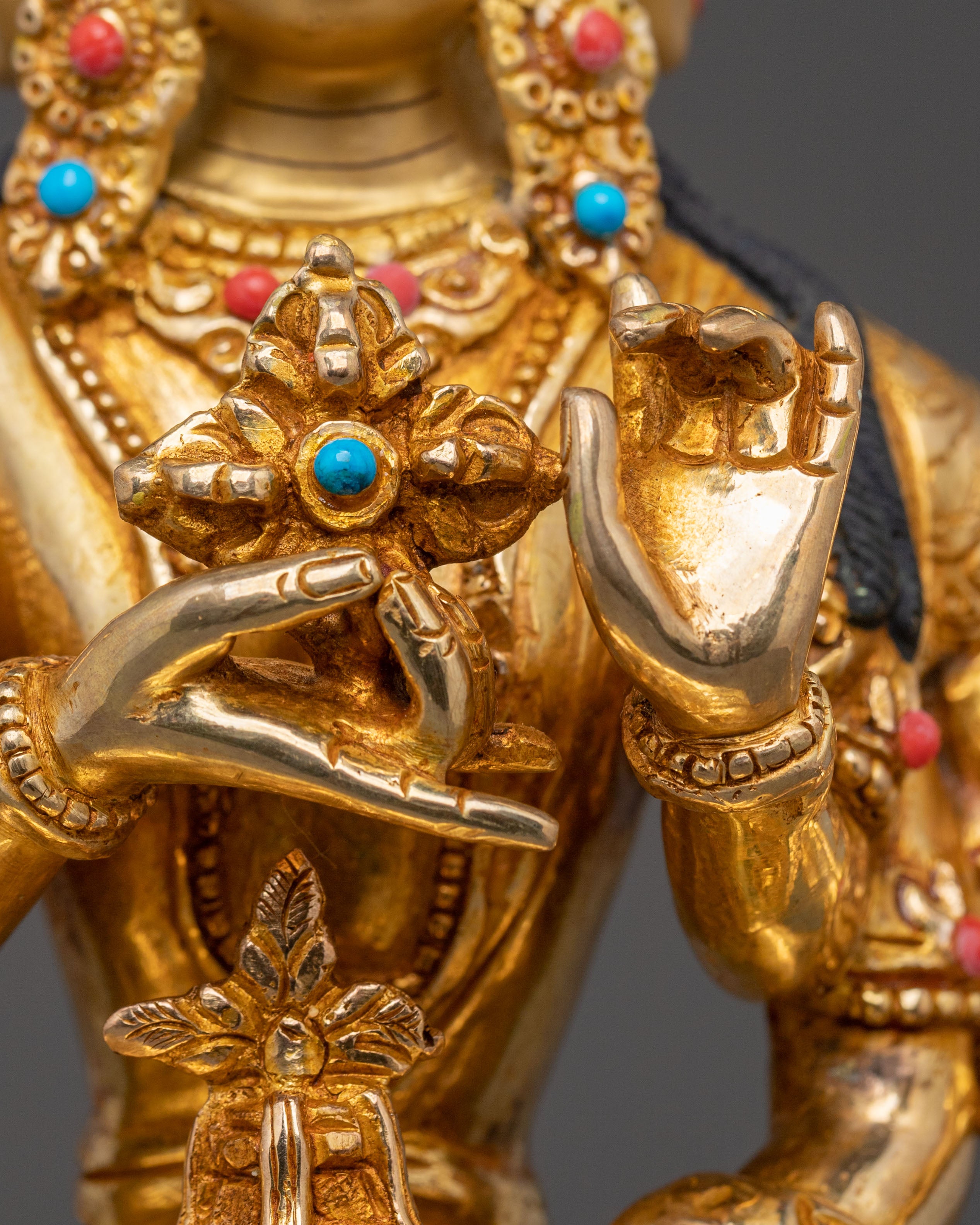 Namgyalma Healing Statue: 24K Gold Gilded Figure
