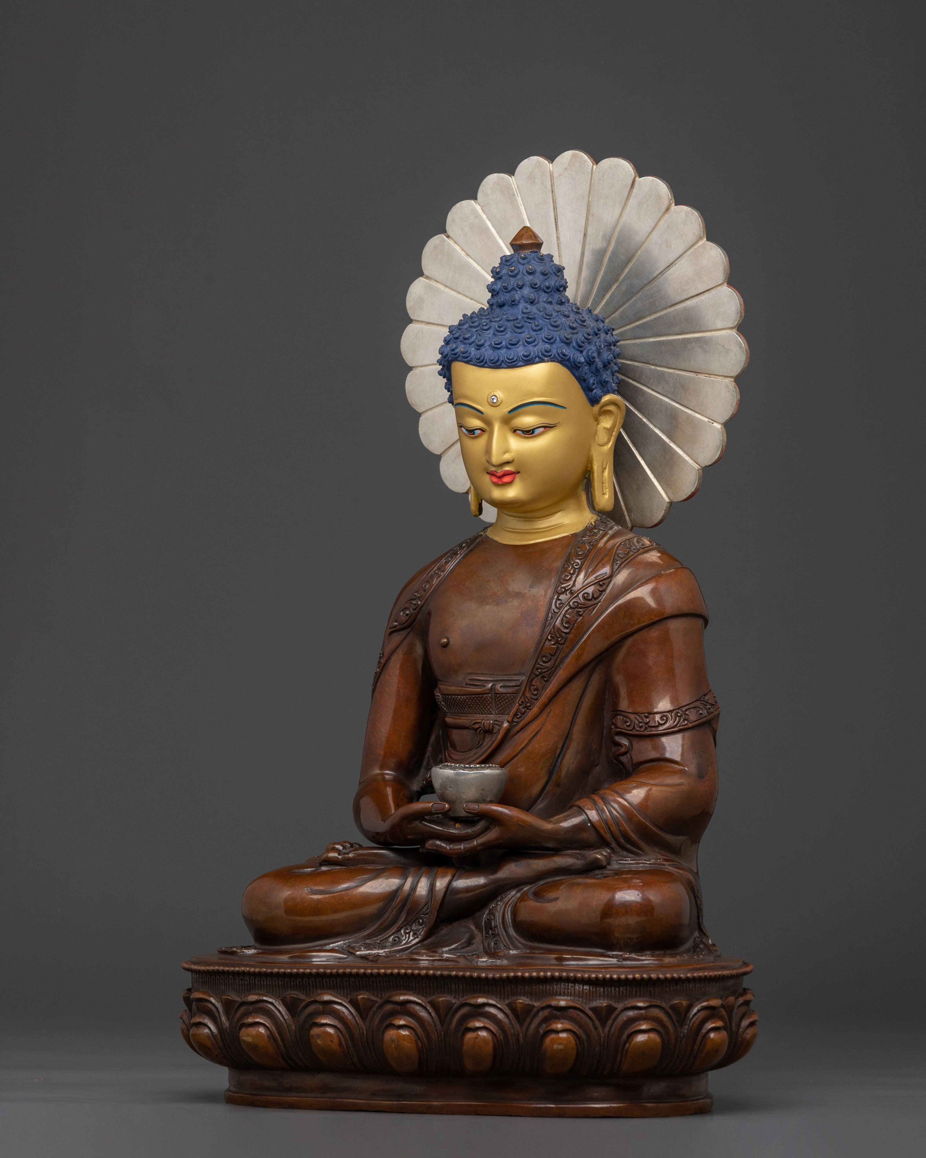 Guardian Amitabha Buddha Statue | Oxidized Copper Body