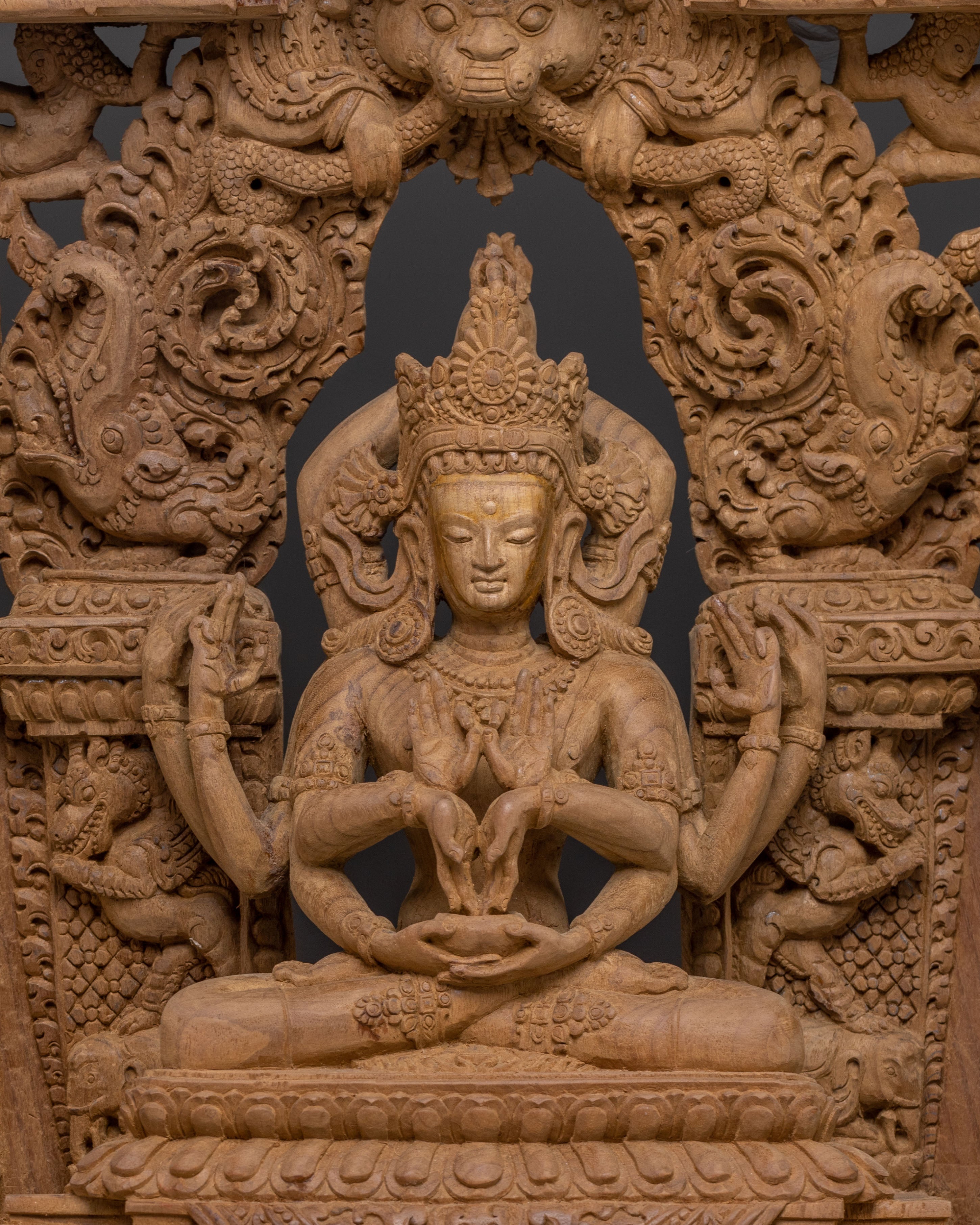 Namasangiti Wisdom Wooden Sculpture | Promoting  Enlightenment