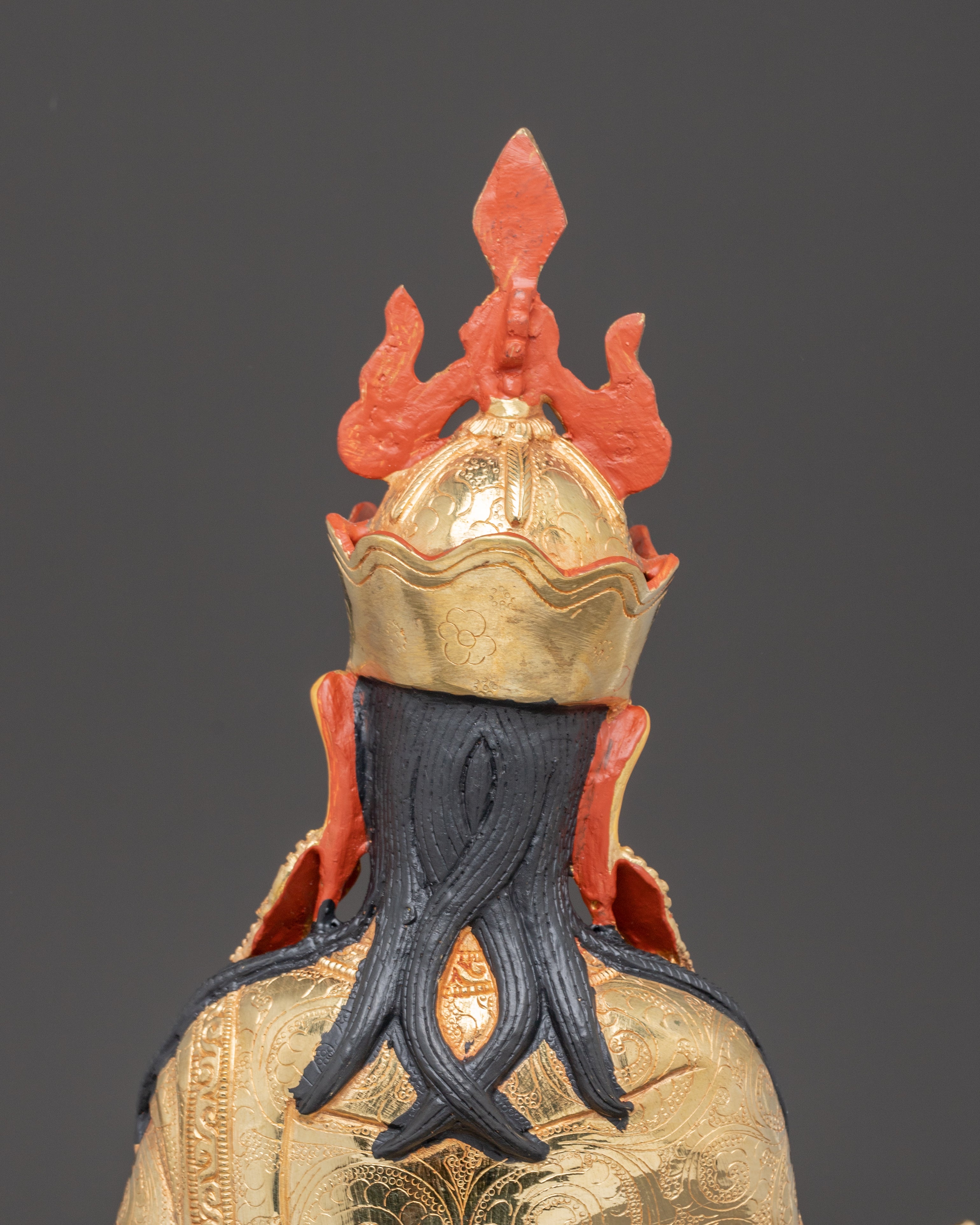 Golden Padmasambhava Handmade Statue | Guru Rinpoche Artwork