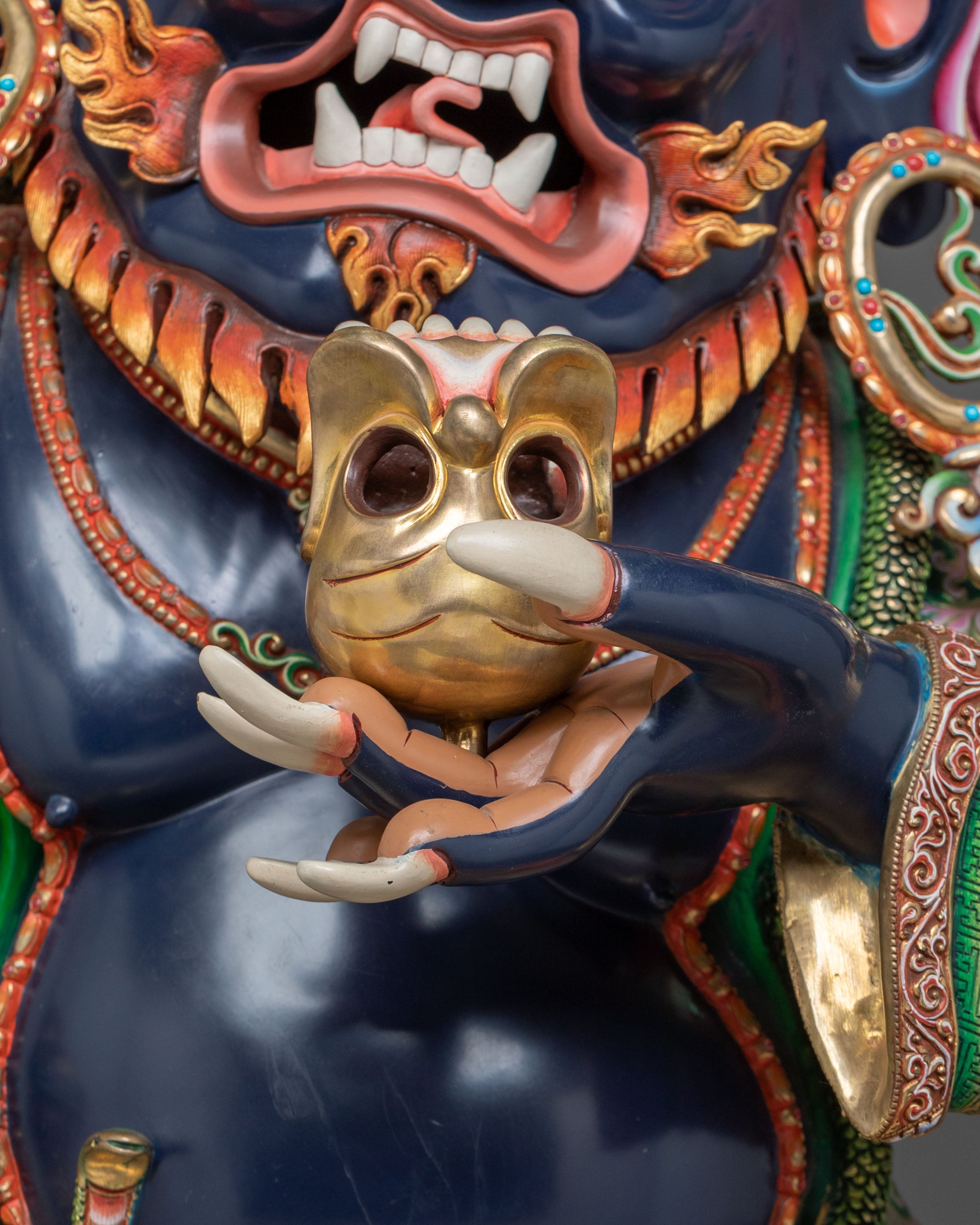 Mahakala Bernakchen, 24K Gold Gilded Protector Statue