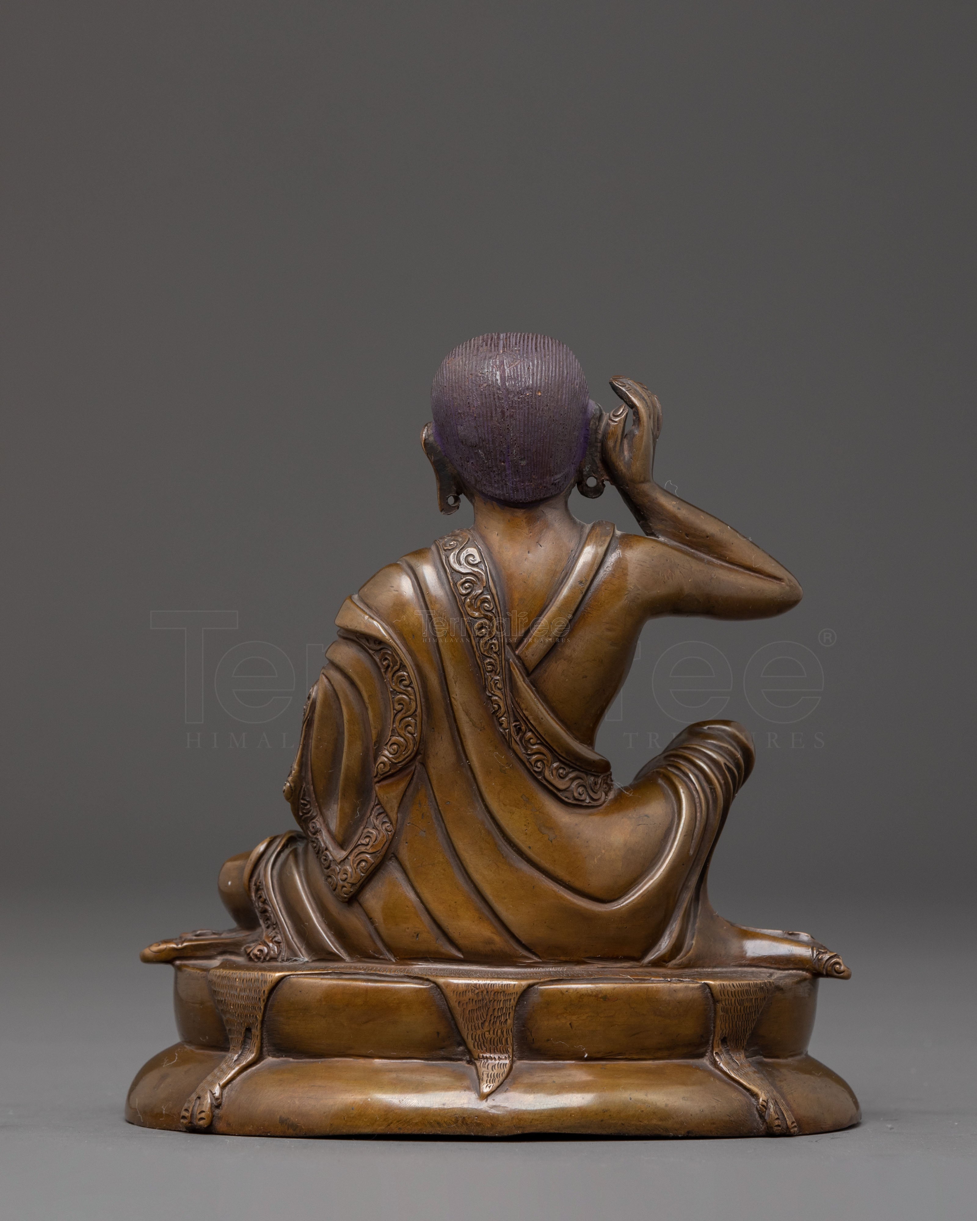 Handmade Milarepa Oxidized Statue | Tibetan Yogi and Poet