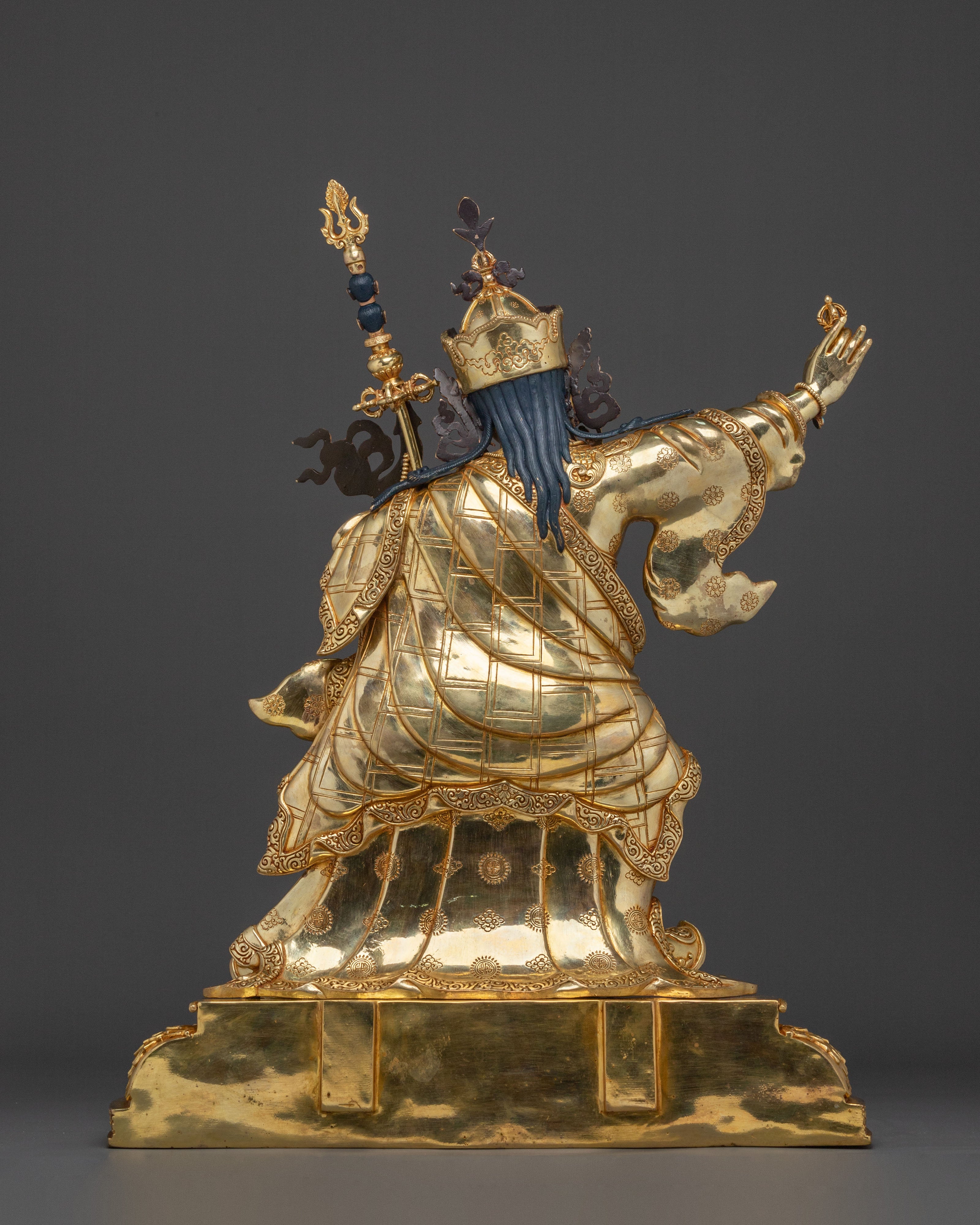 Standing Guru Rinpoche Sacred Sculpture | 24K Gold Gilded