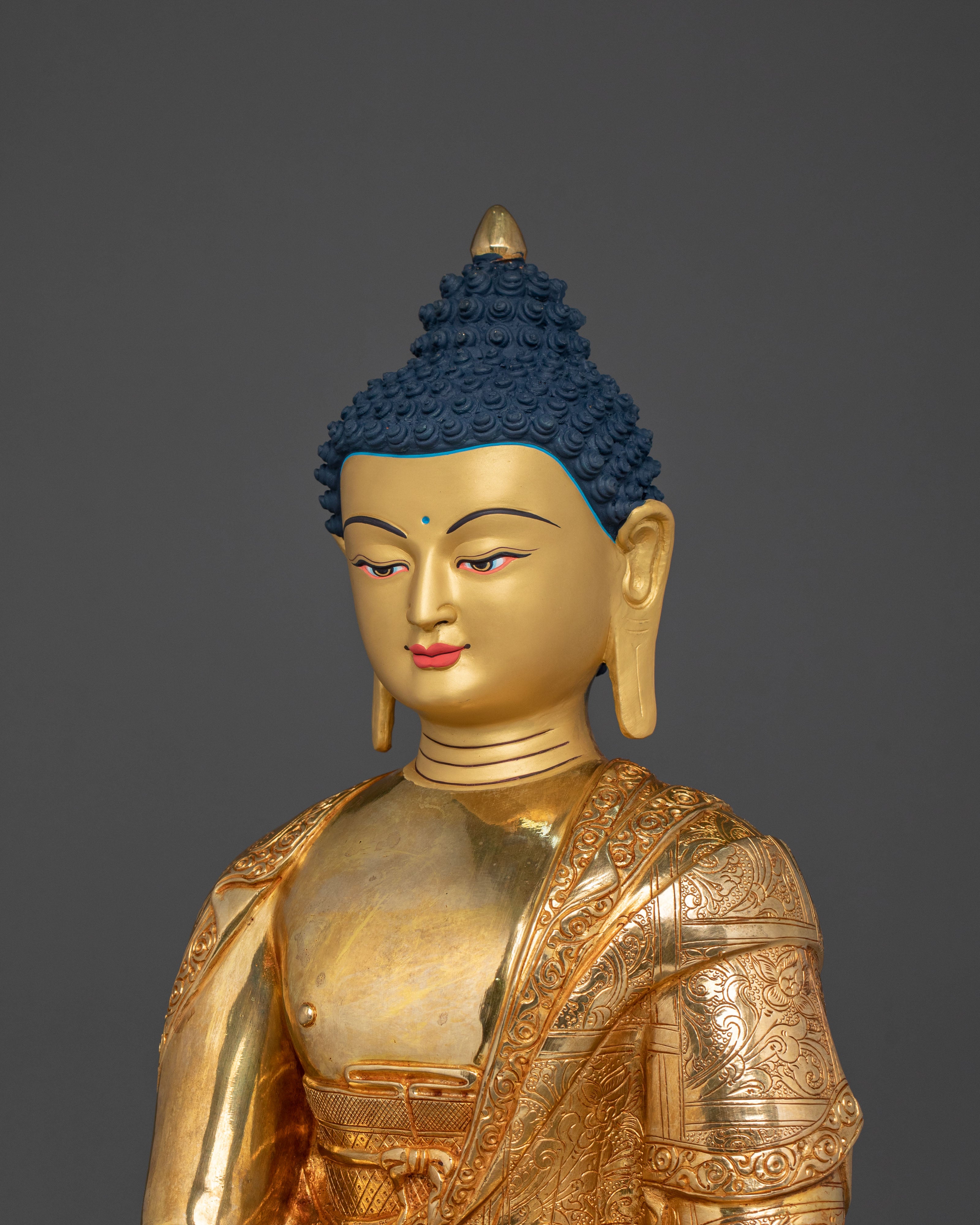 Shakyamuni Buddha Statue | 24K Gold Gilded Figurine