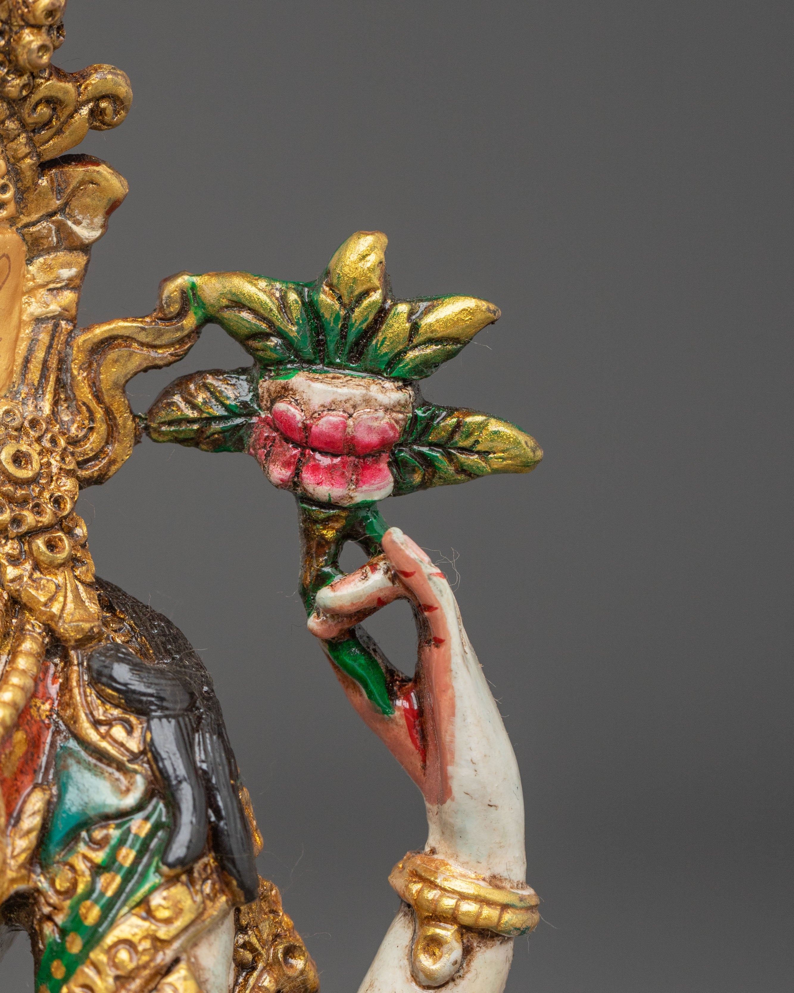 Chenrezig Sculpture | 24K Gold Plated Bodhisattva Figurine