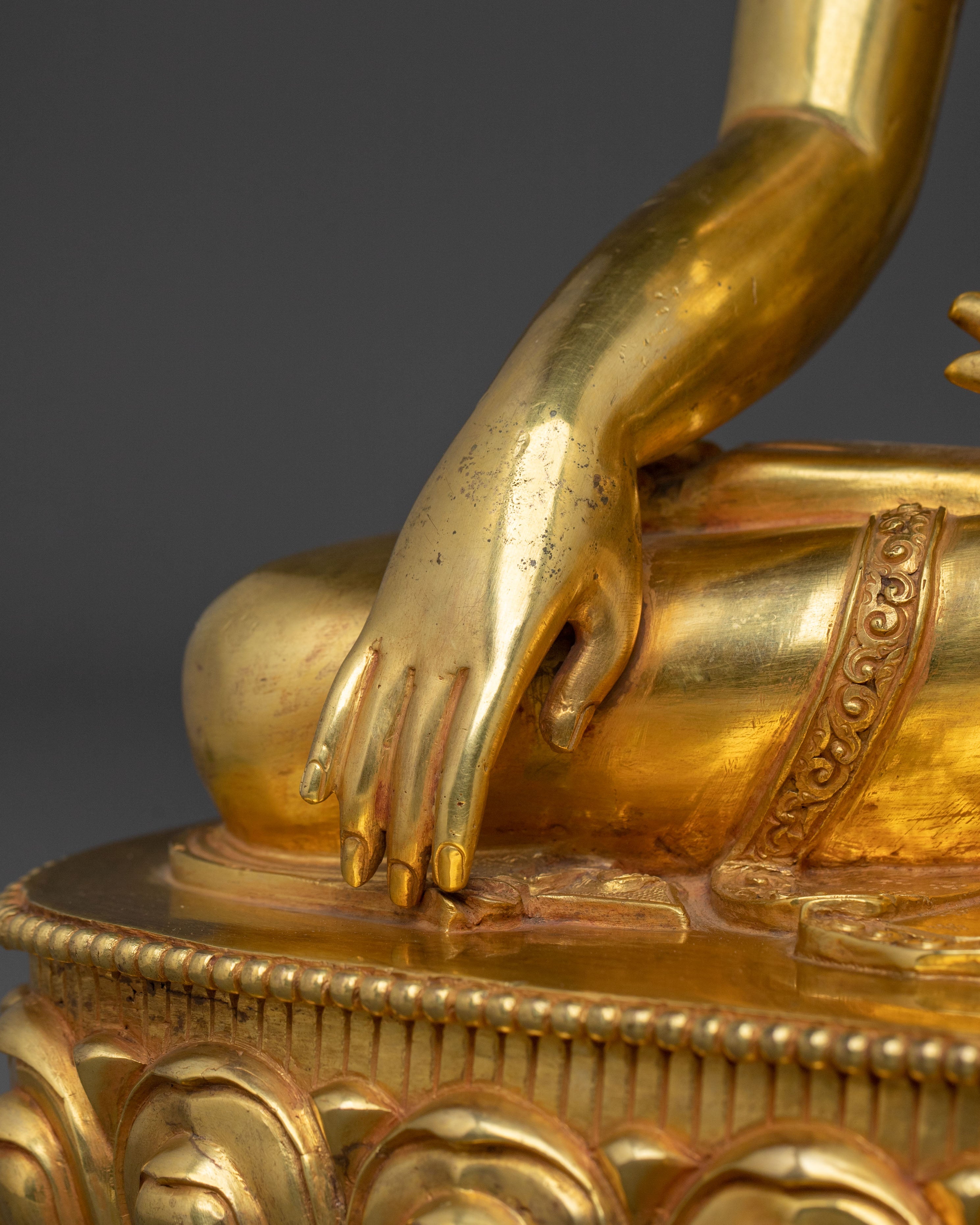 Three Buddhas Golden Statue Set | Sacred Trio of Enlightenment and Wisdom