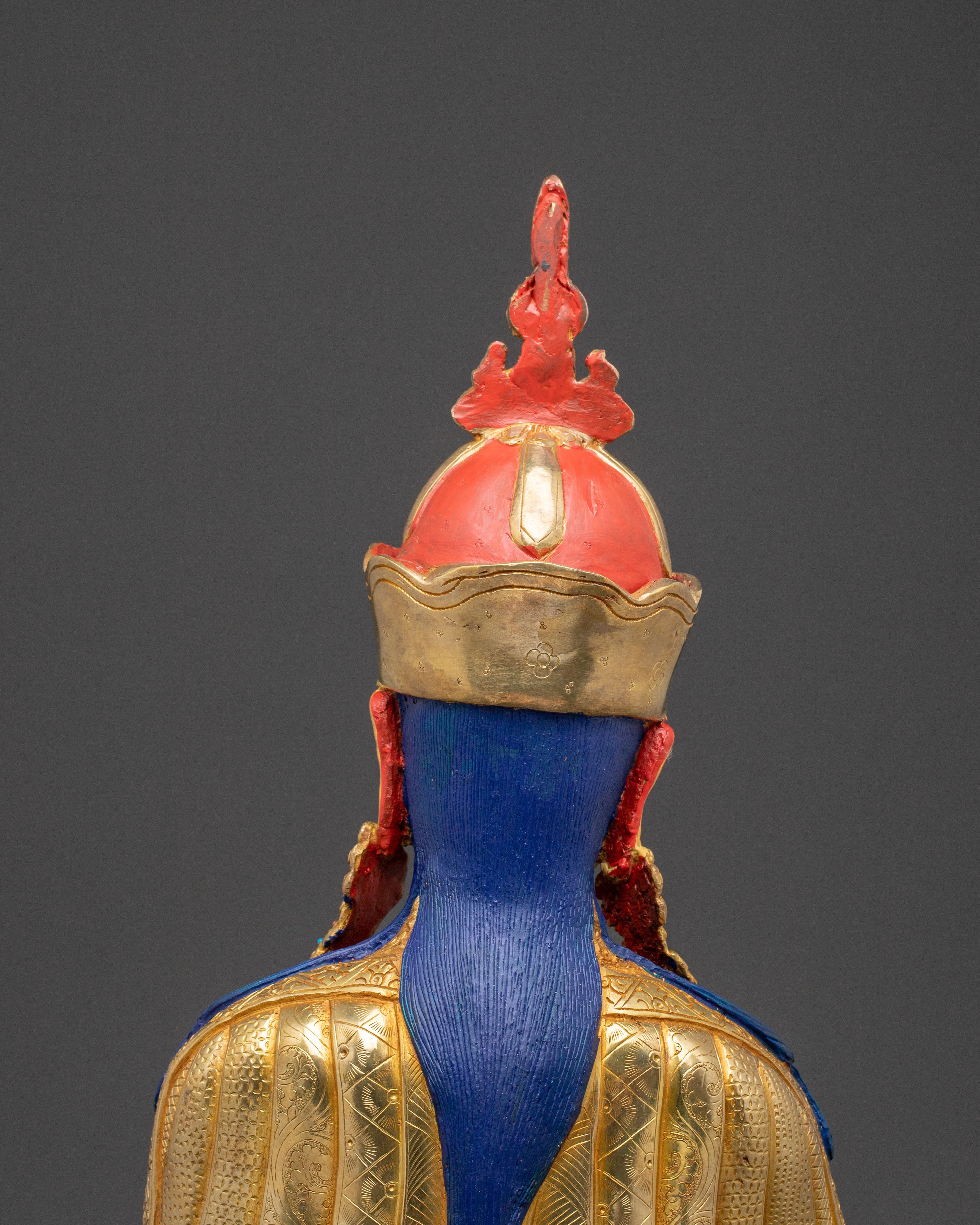 Golden Lotus Born Guru Rinpoche Sacred Statue – Hand-Gilded Copper