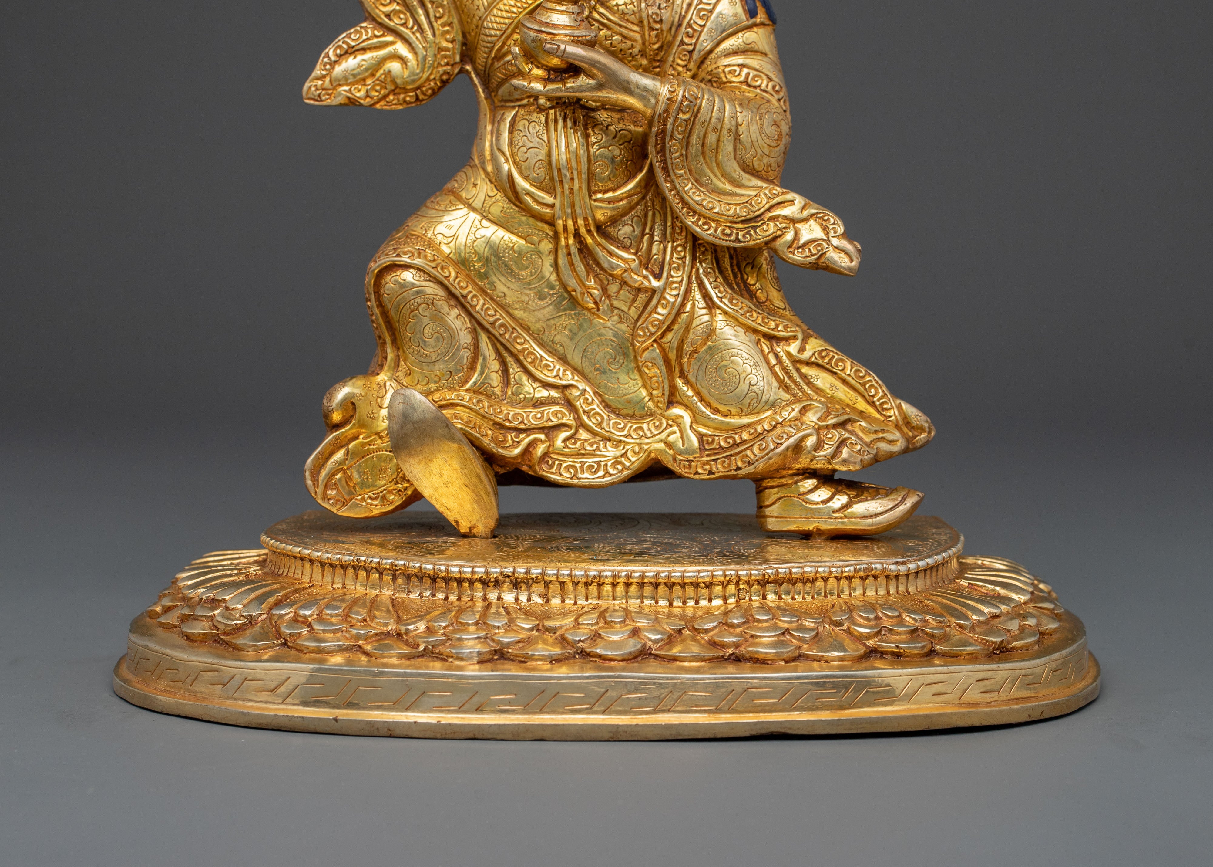 Dancing Guru Rinpoche Spiritual Sculpture | Handmade Tibetan Artwork