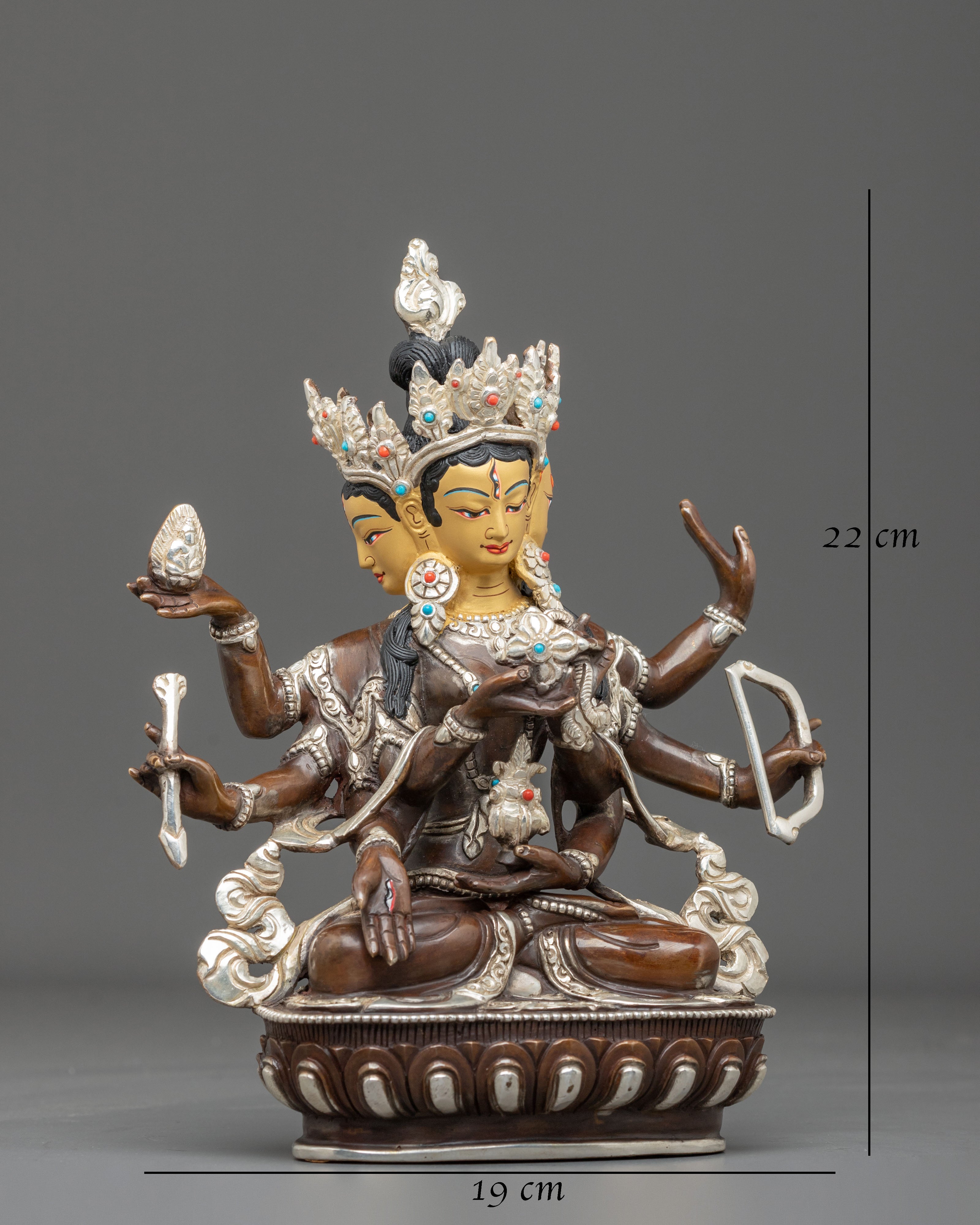 Namgyalma Longevity Blessing Sculpture with Silver Plating