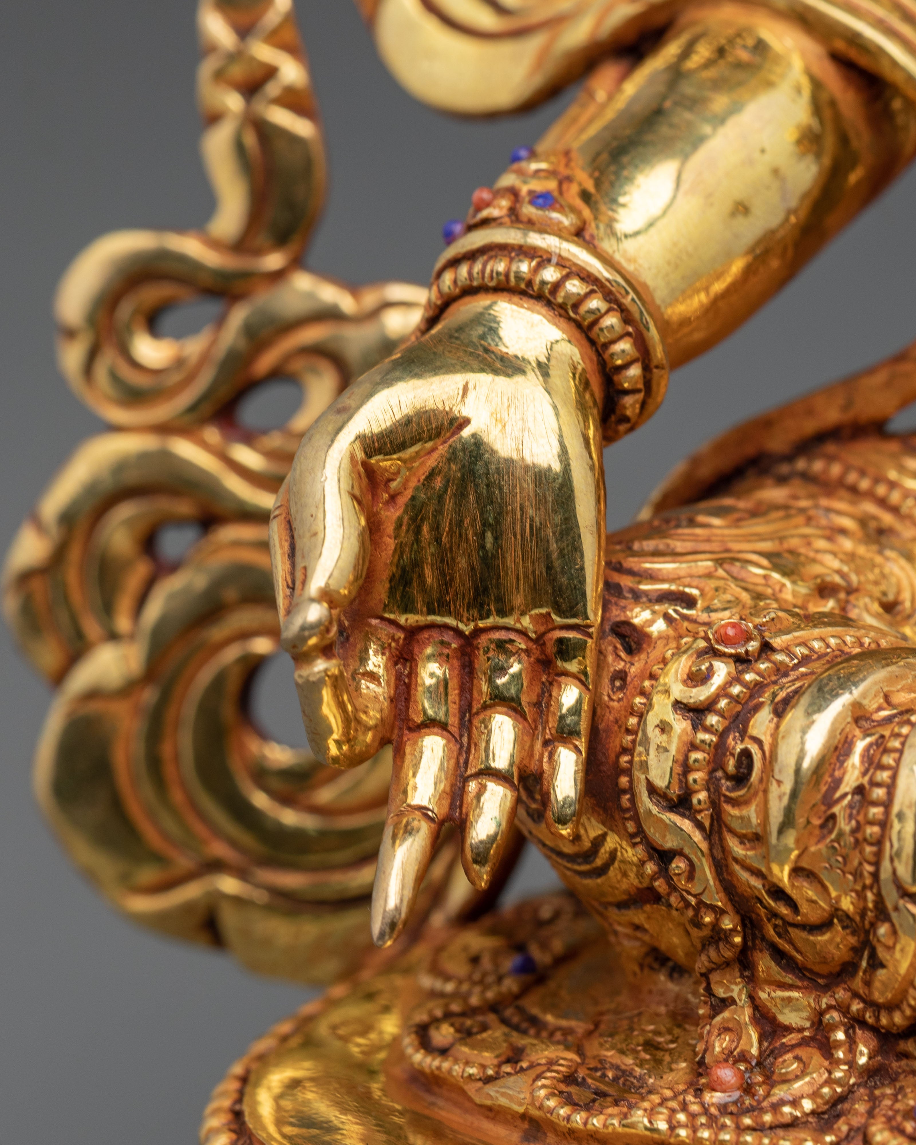 Green Tara 24K Gold Gilded Sculpture | Exquisite Copper Figurine