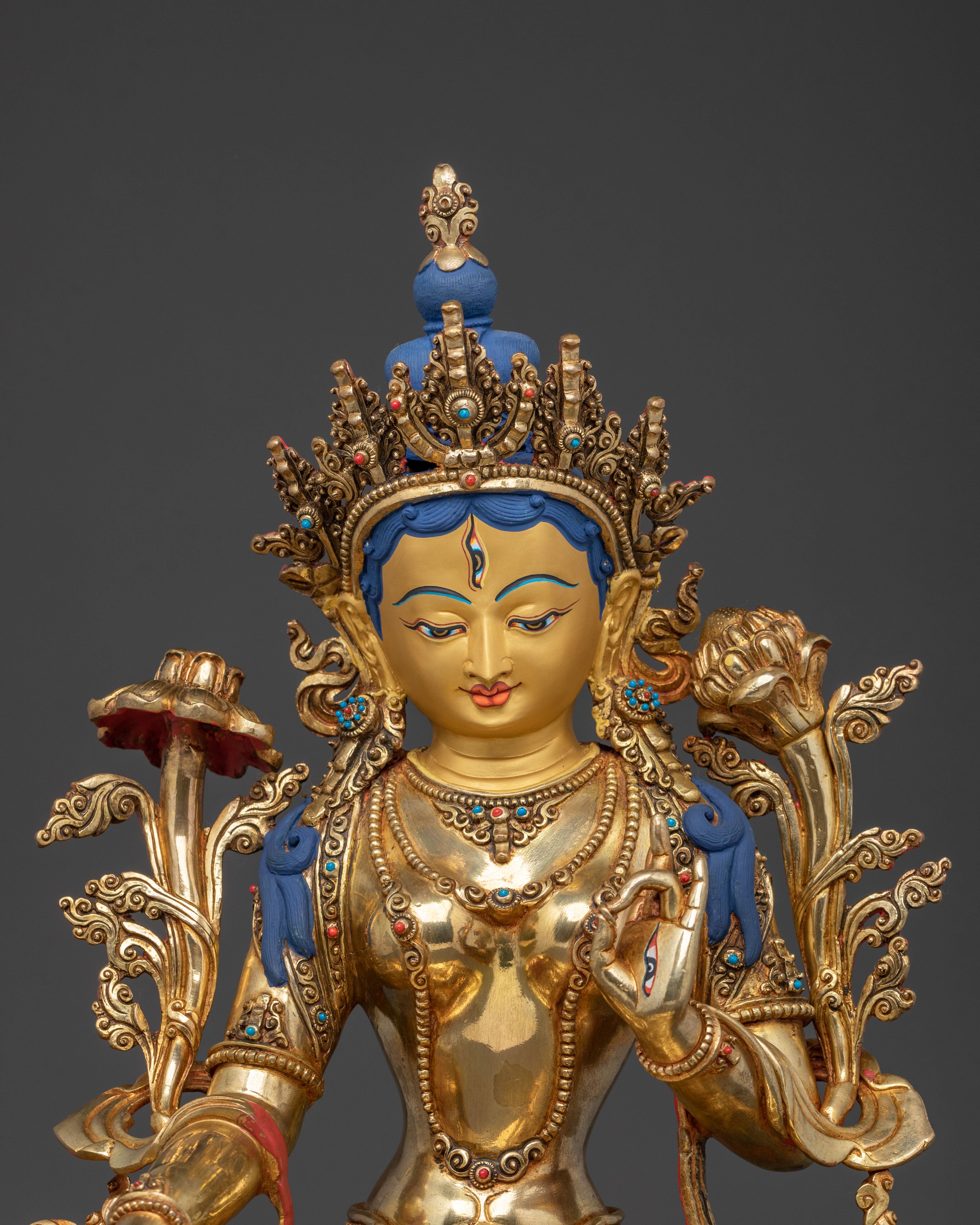 Handcrafted White Tara Statue | Altar Home Decor