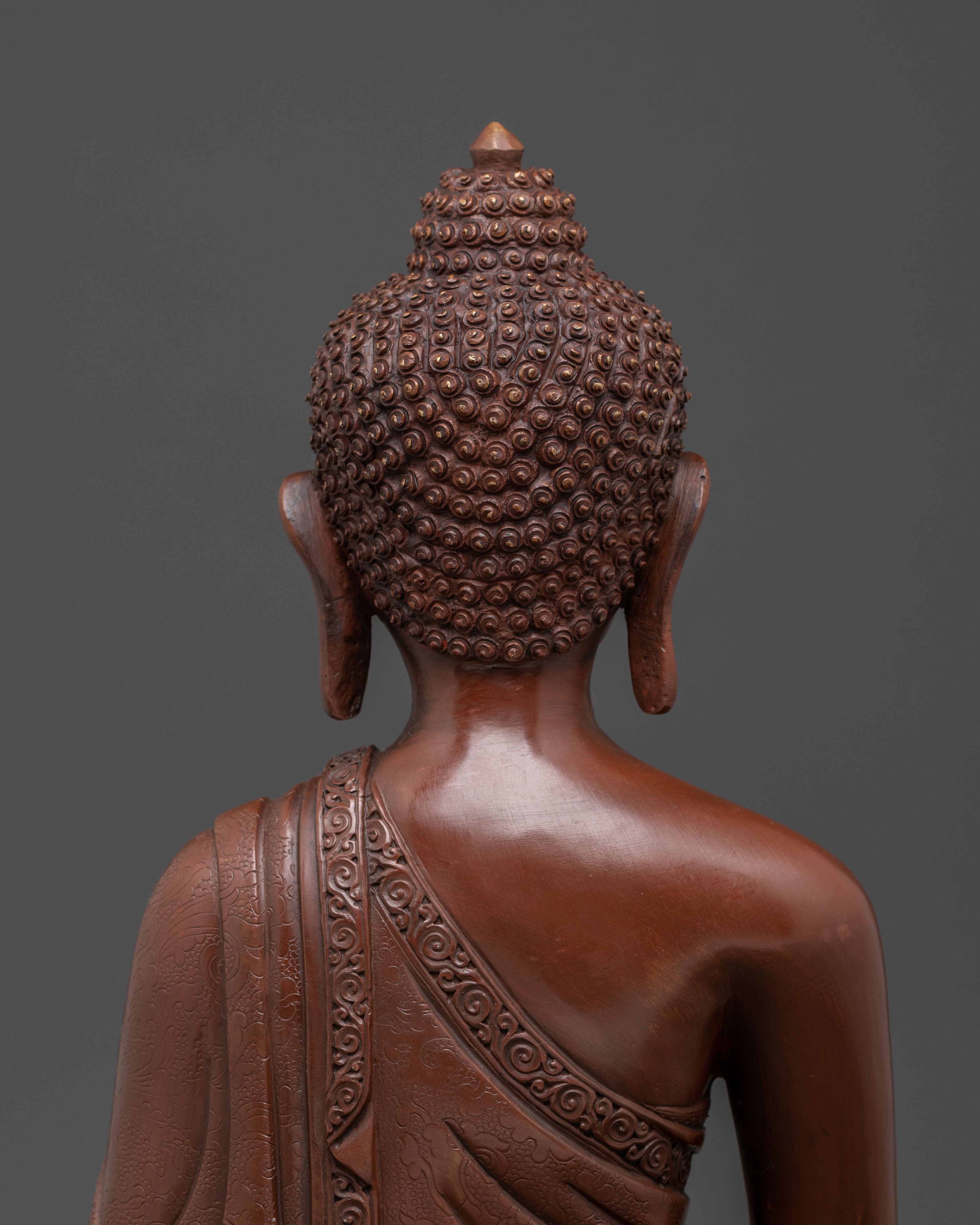 Shakyamuni Buddha Oxidized Copper Statue | Altar Decor