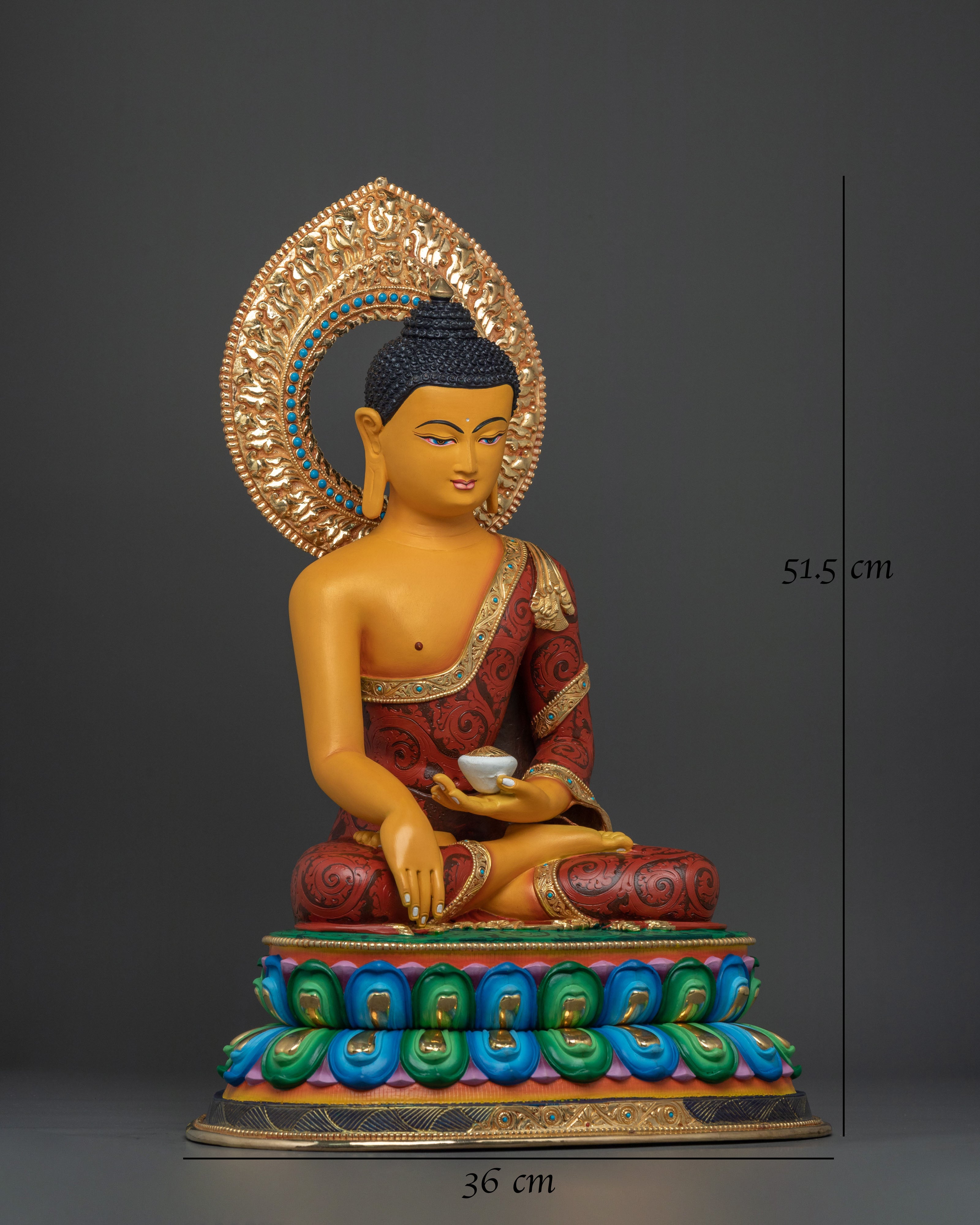 Sacred Statue of Shakyamuni Buddha | 24K Gold Gilded