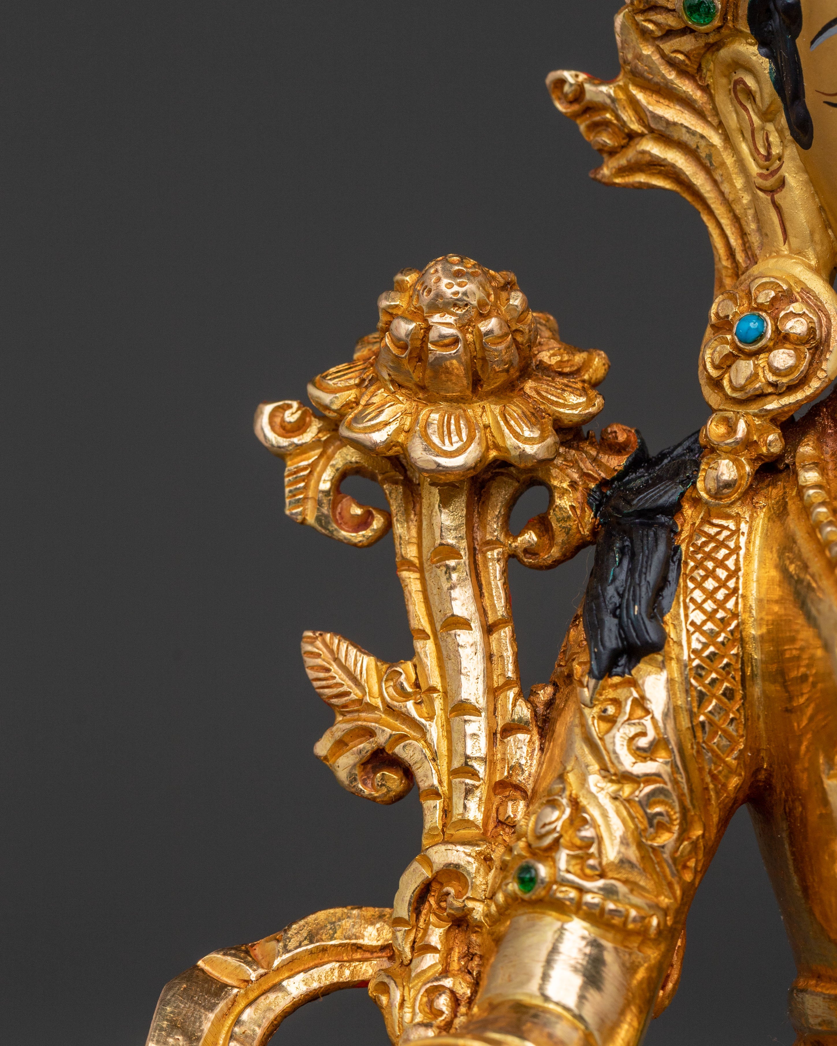 Green Tara Golden Statue: Divine Grace