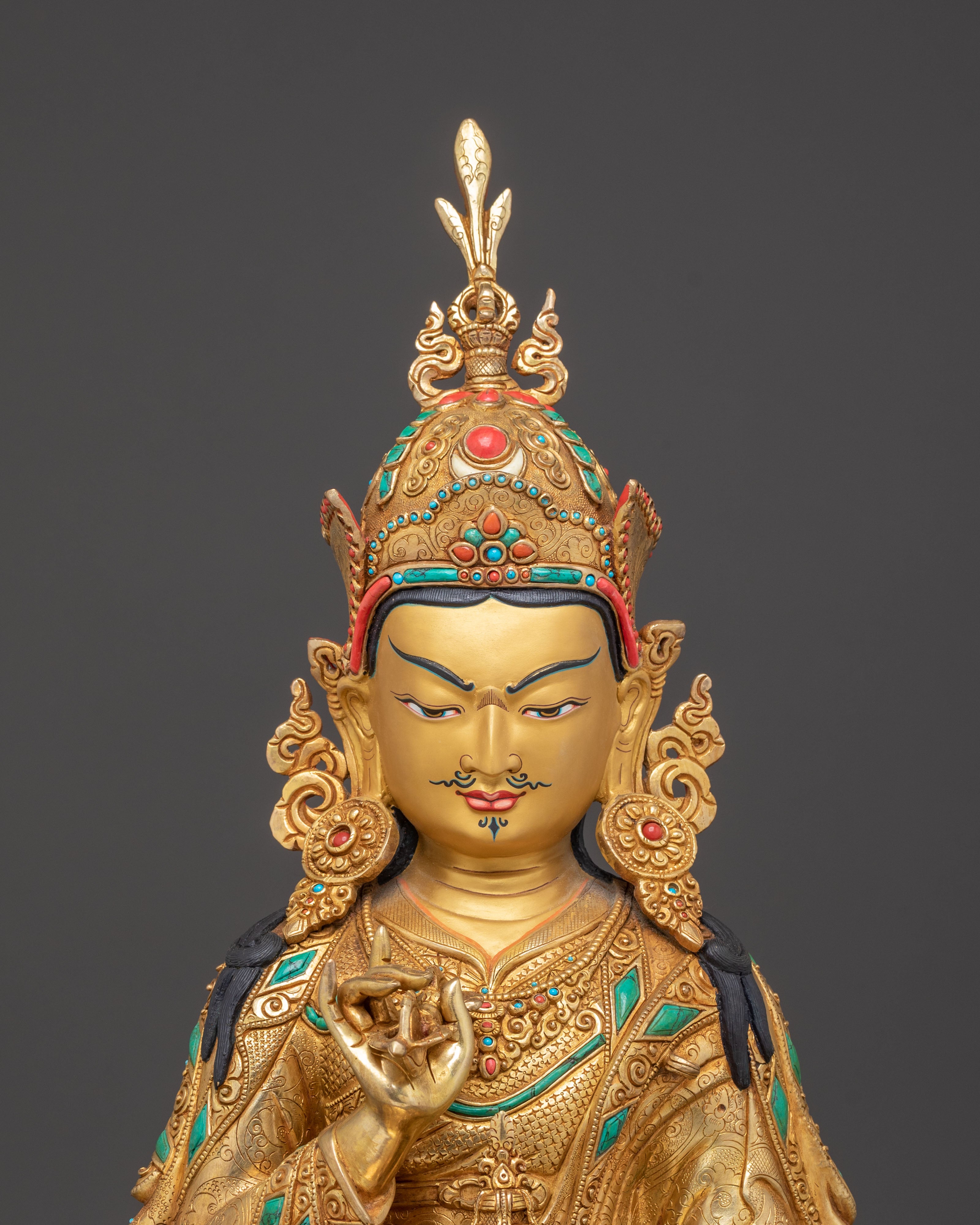 Blessing Guru Tsokye Dorje Statue | Radiant Gilded Masterpiece