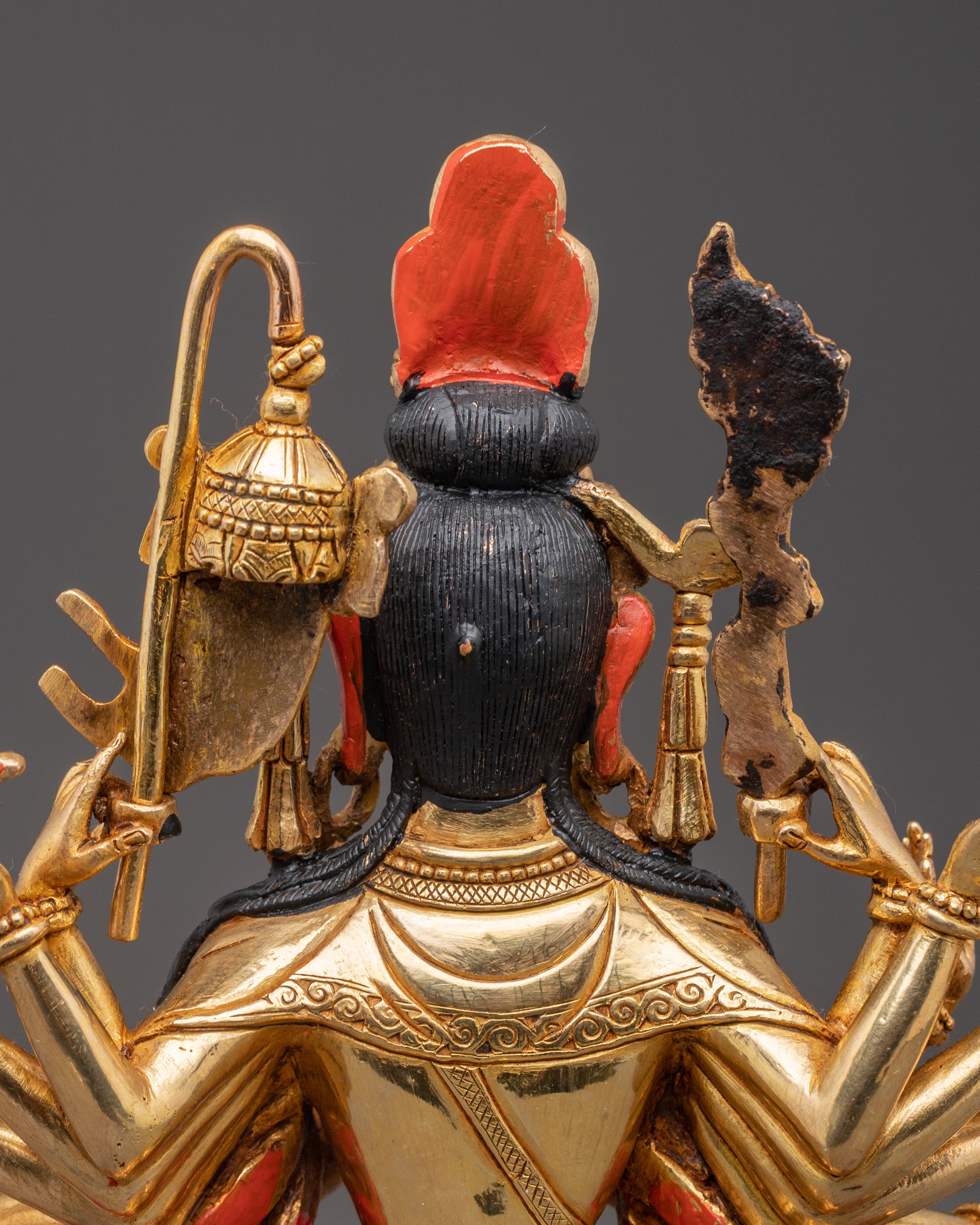 Handmade Golden Statue of Chundi Bodhisattva | Tibetan Style Decor