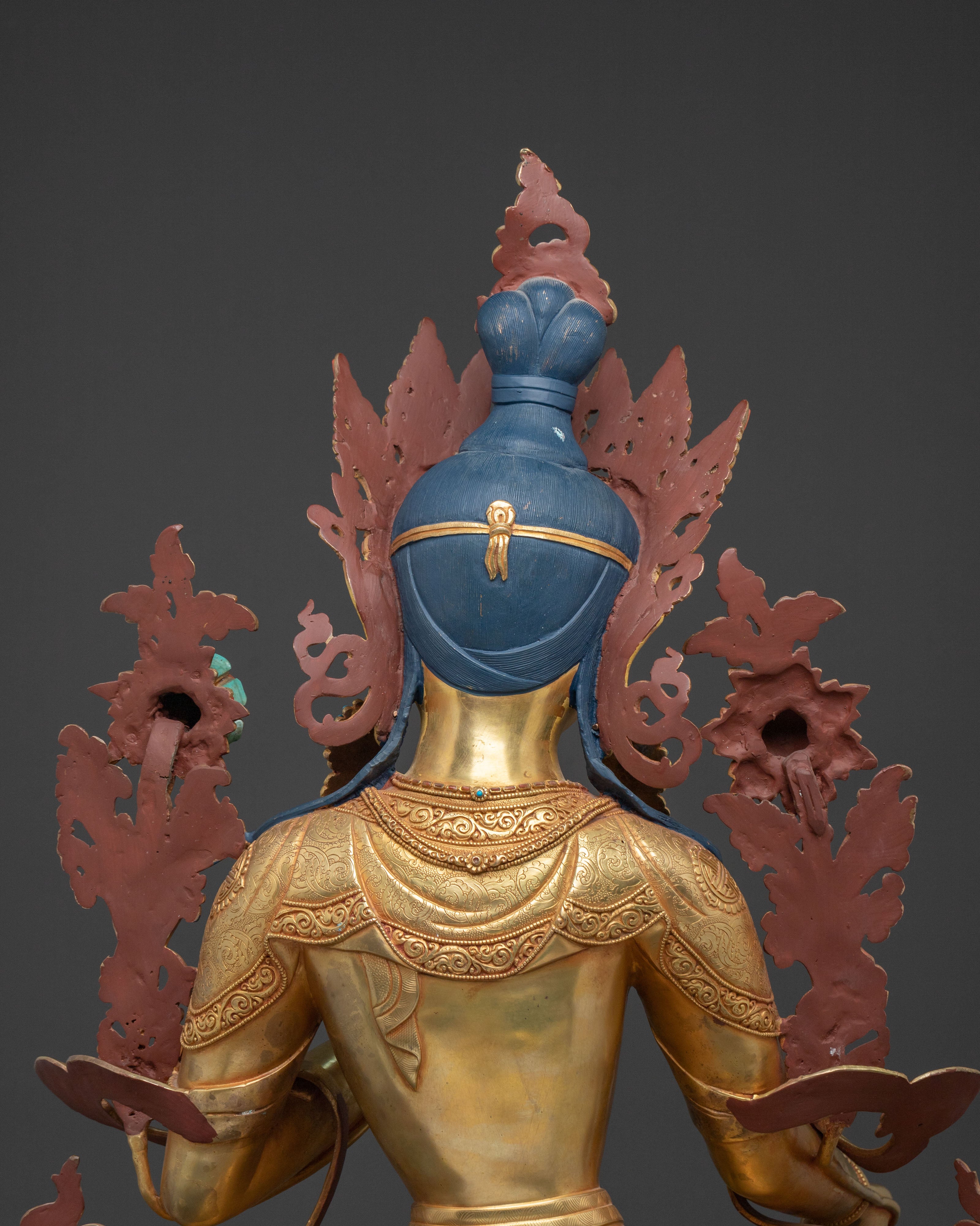 Handcrafted Green Tara Sacred Sculpture | Goddess of Compassion