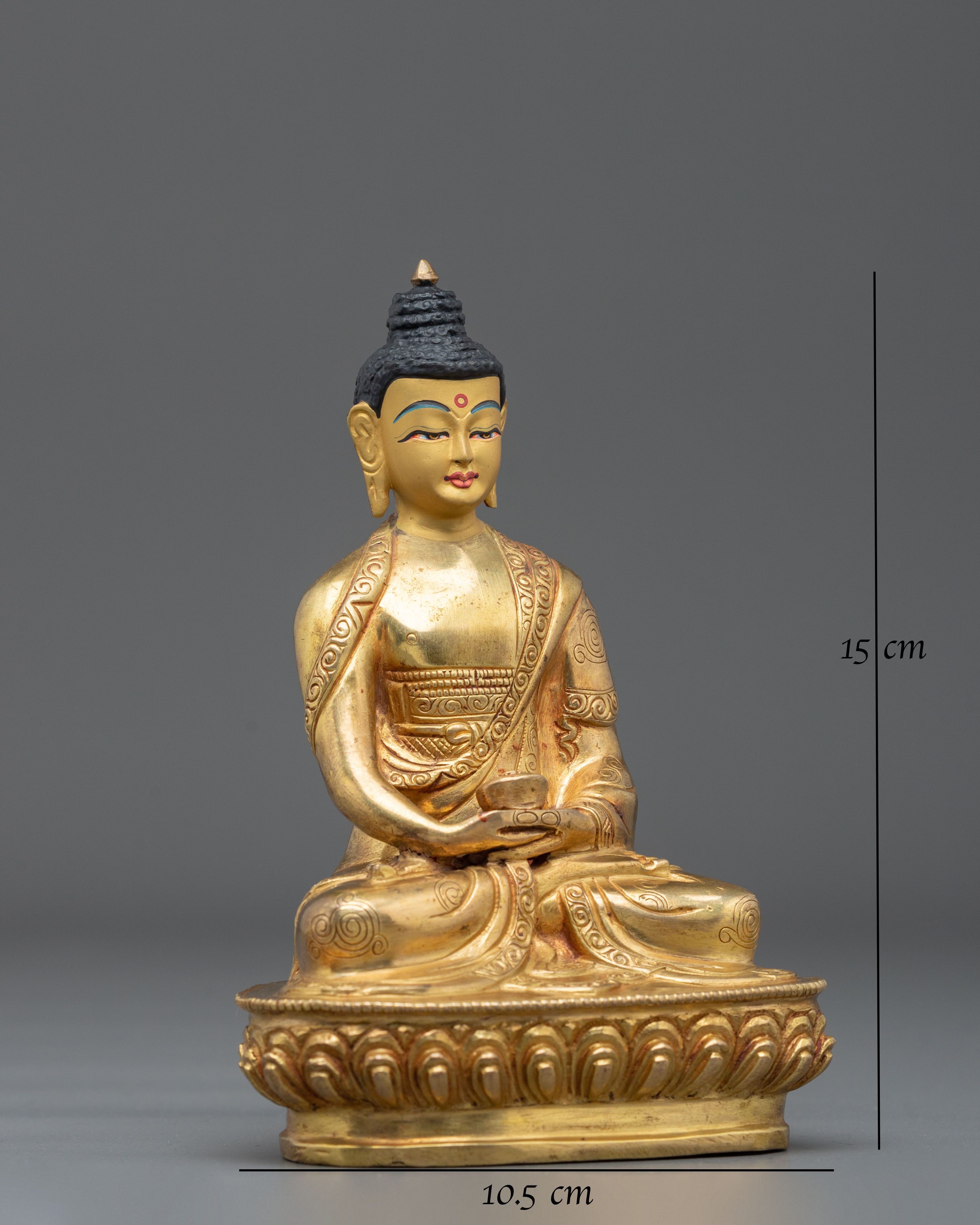 Hand-Carved Amitabha Buddha Statue | Serene & Gold Gilded