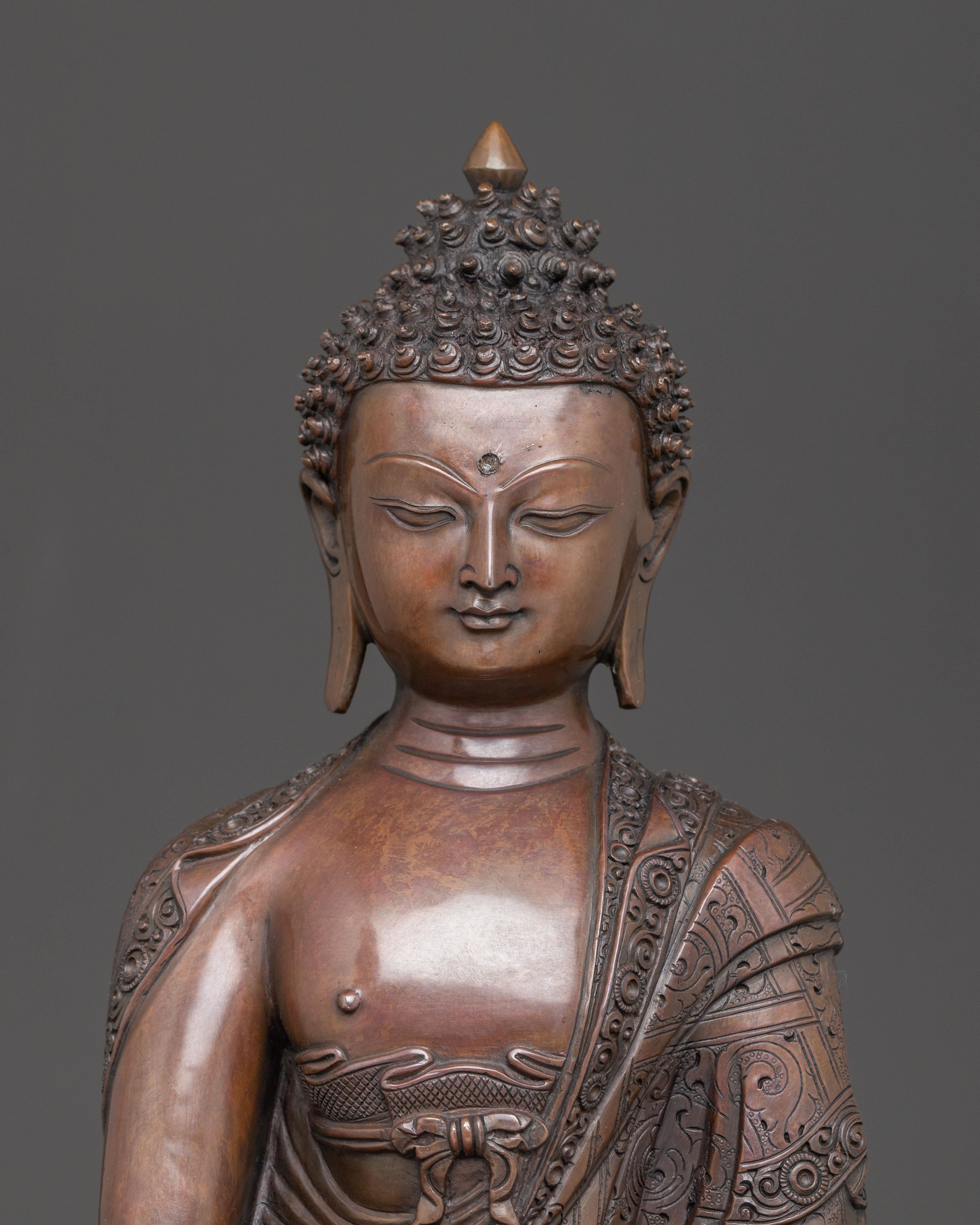 Spiritual Icon Mitrugpa Statue | Oxidized Copper Sculpture