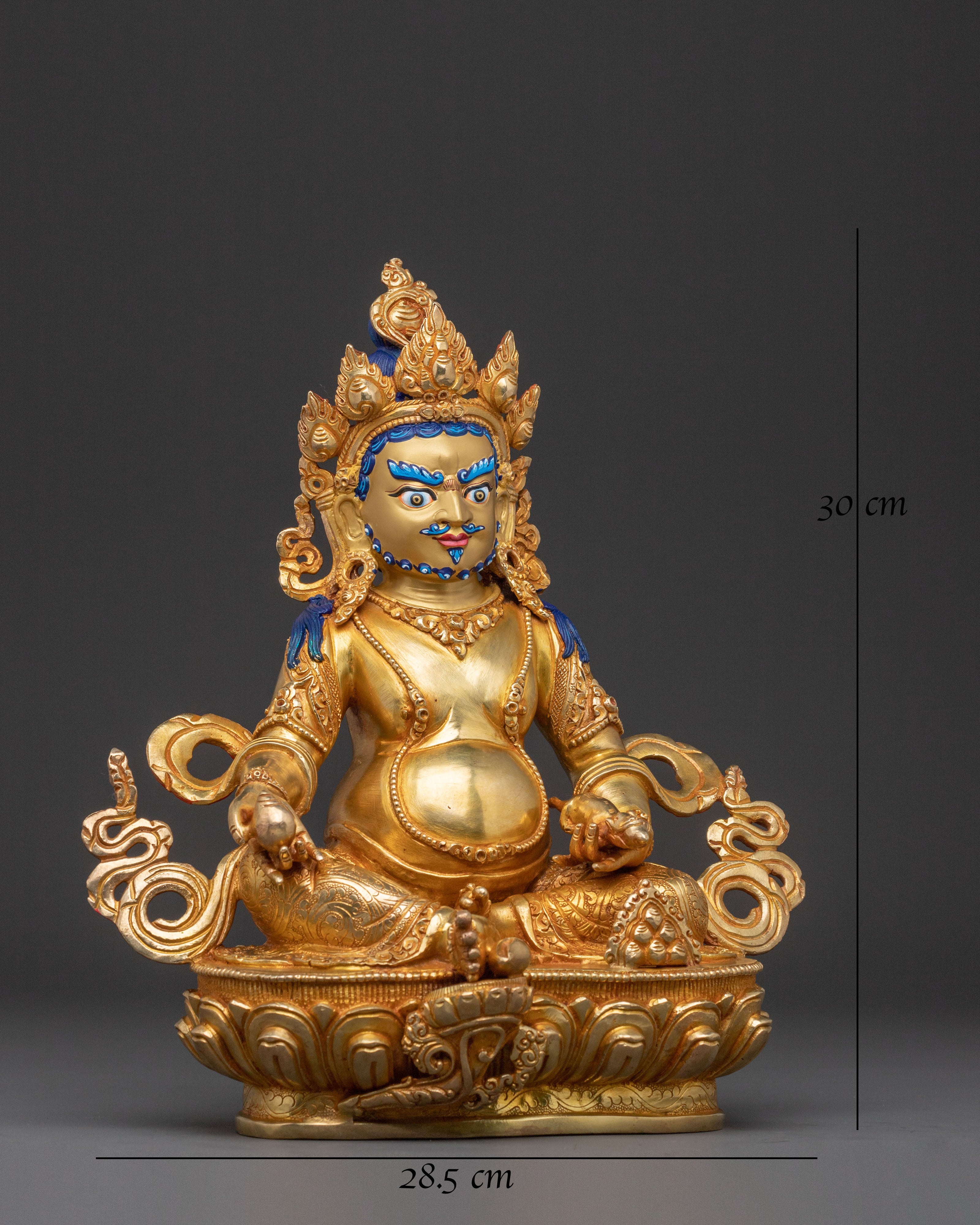 Dzambhala Statue Guardian of Wealth – Hand-Gilded Serenity