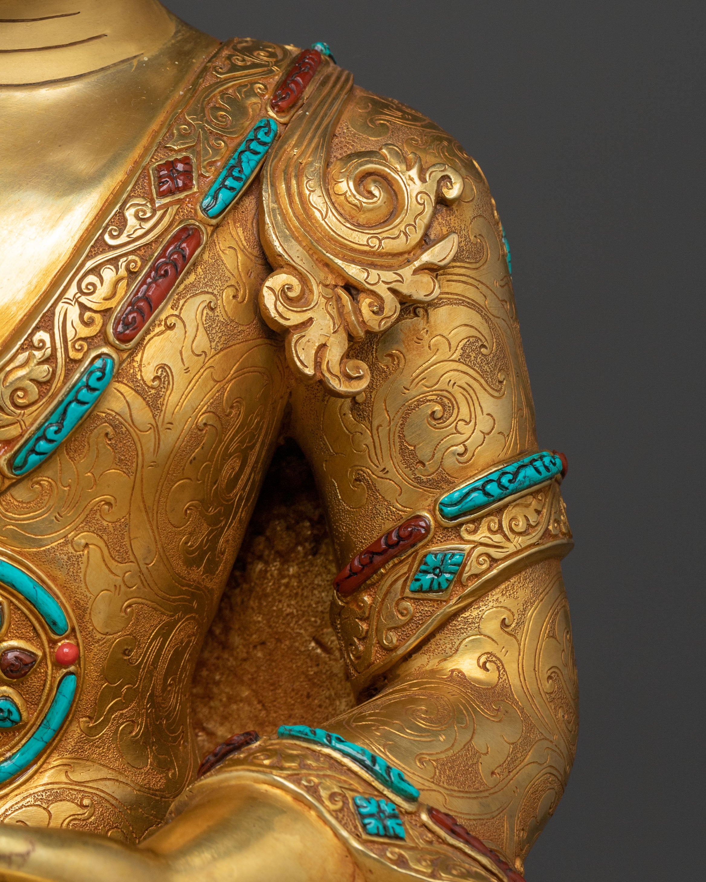 Shakyamuni Buddha Statue On Throne | Home Decor
