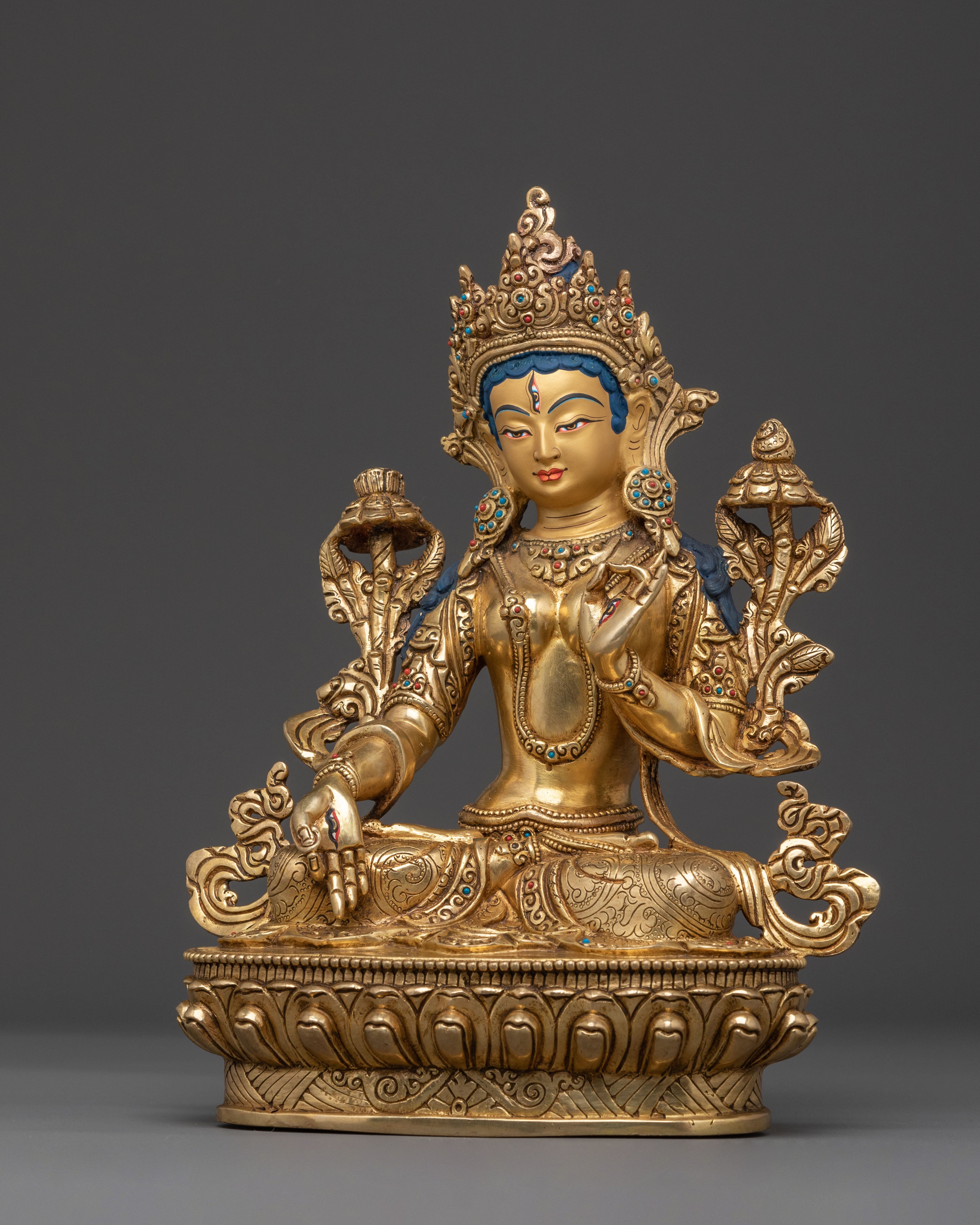 Handcrafted White Tara Sculpture | Protector Icon