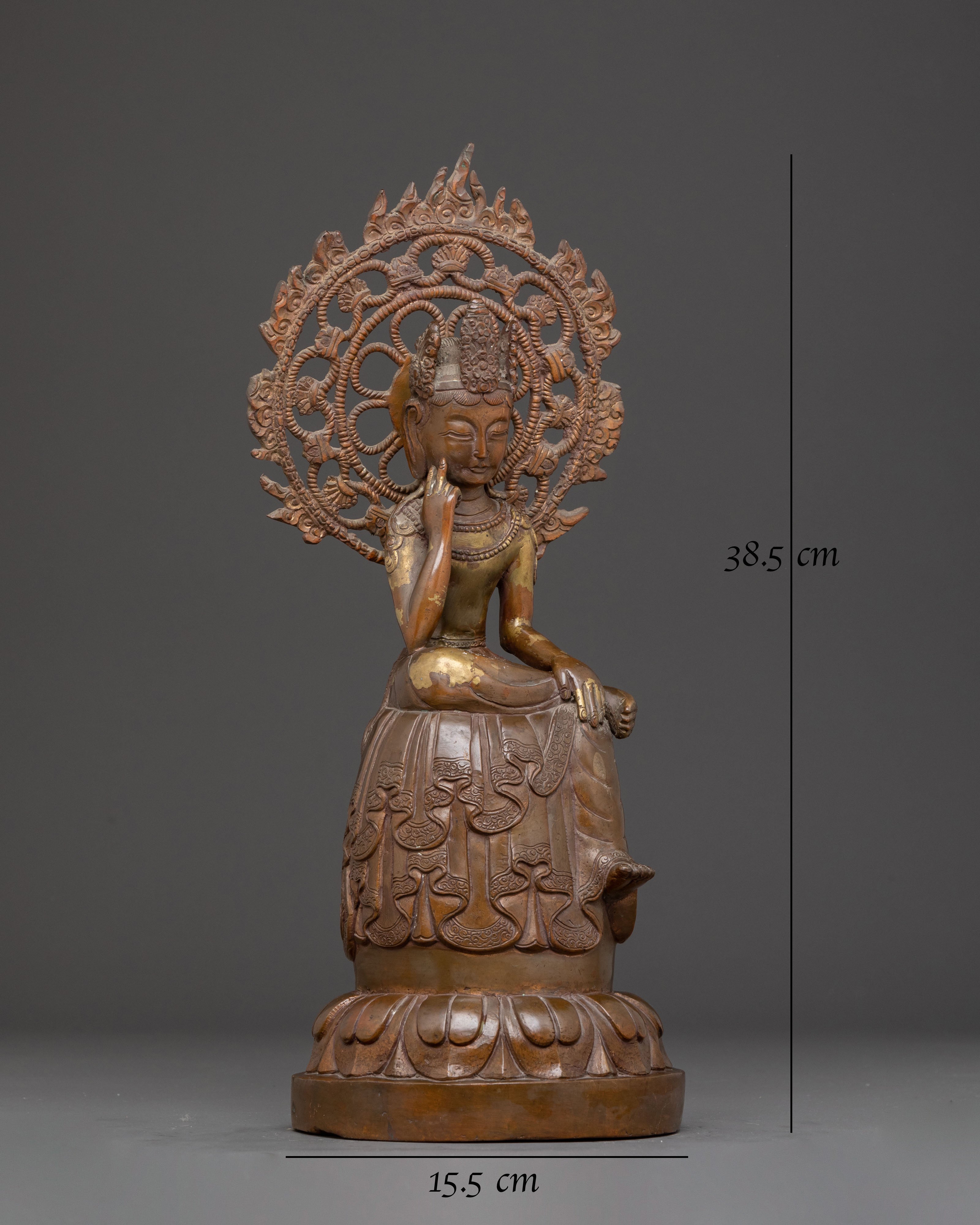 Bodhisattva of Compassion Guan Yin Statue – Oxidized Copper Masterpiece