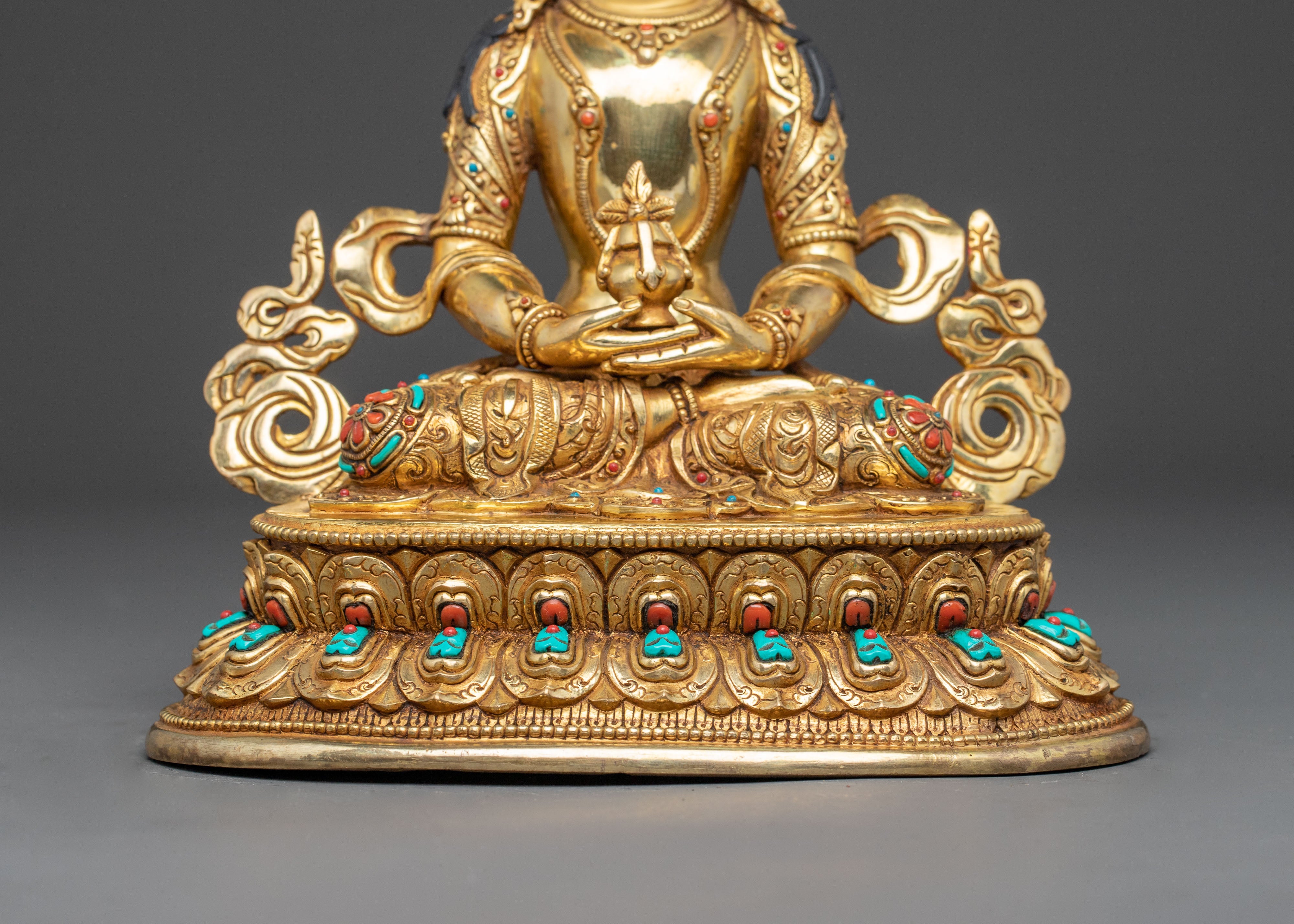 Handmade Amitayus Sacred Statue for Altar | Longevity, Healing and Spiritual Growth