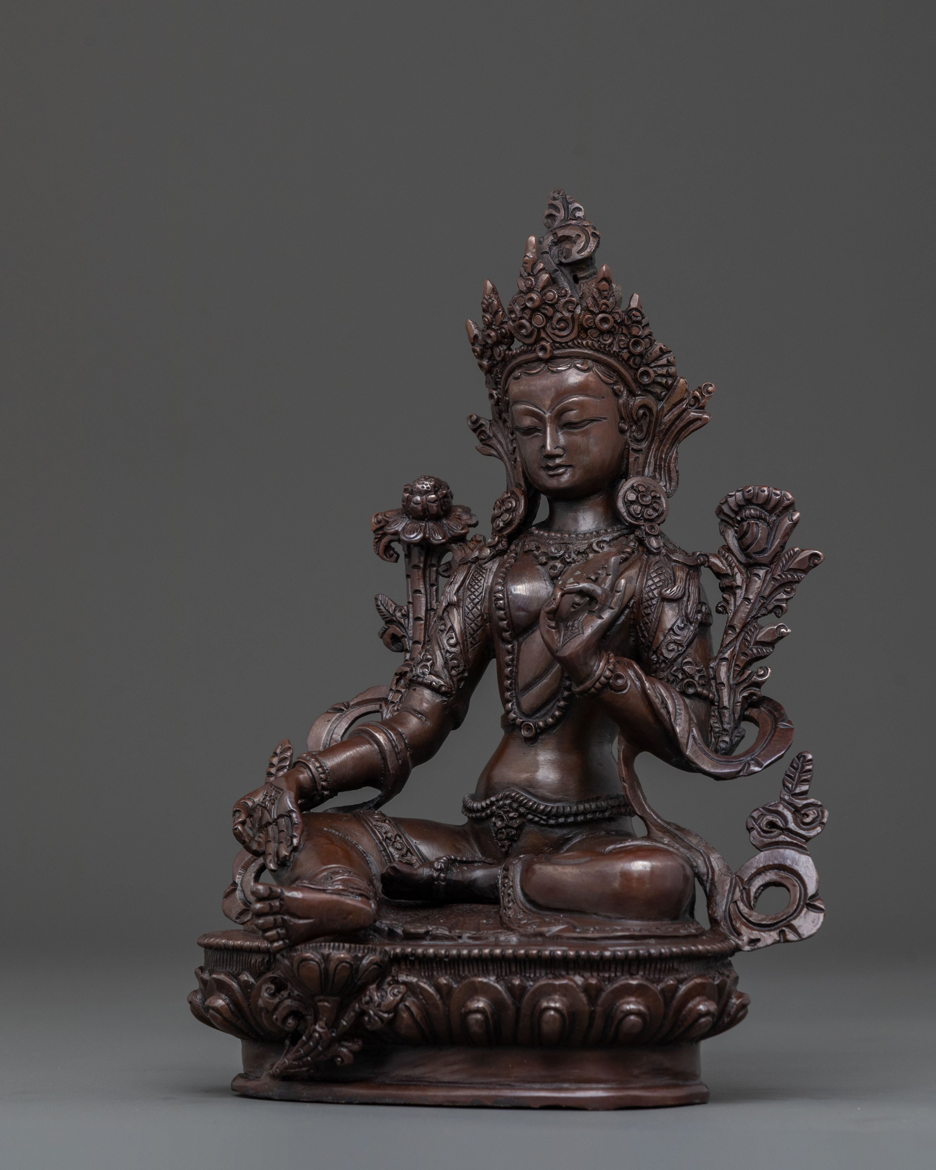 Green Tara Statue: Goddess of Compassion