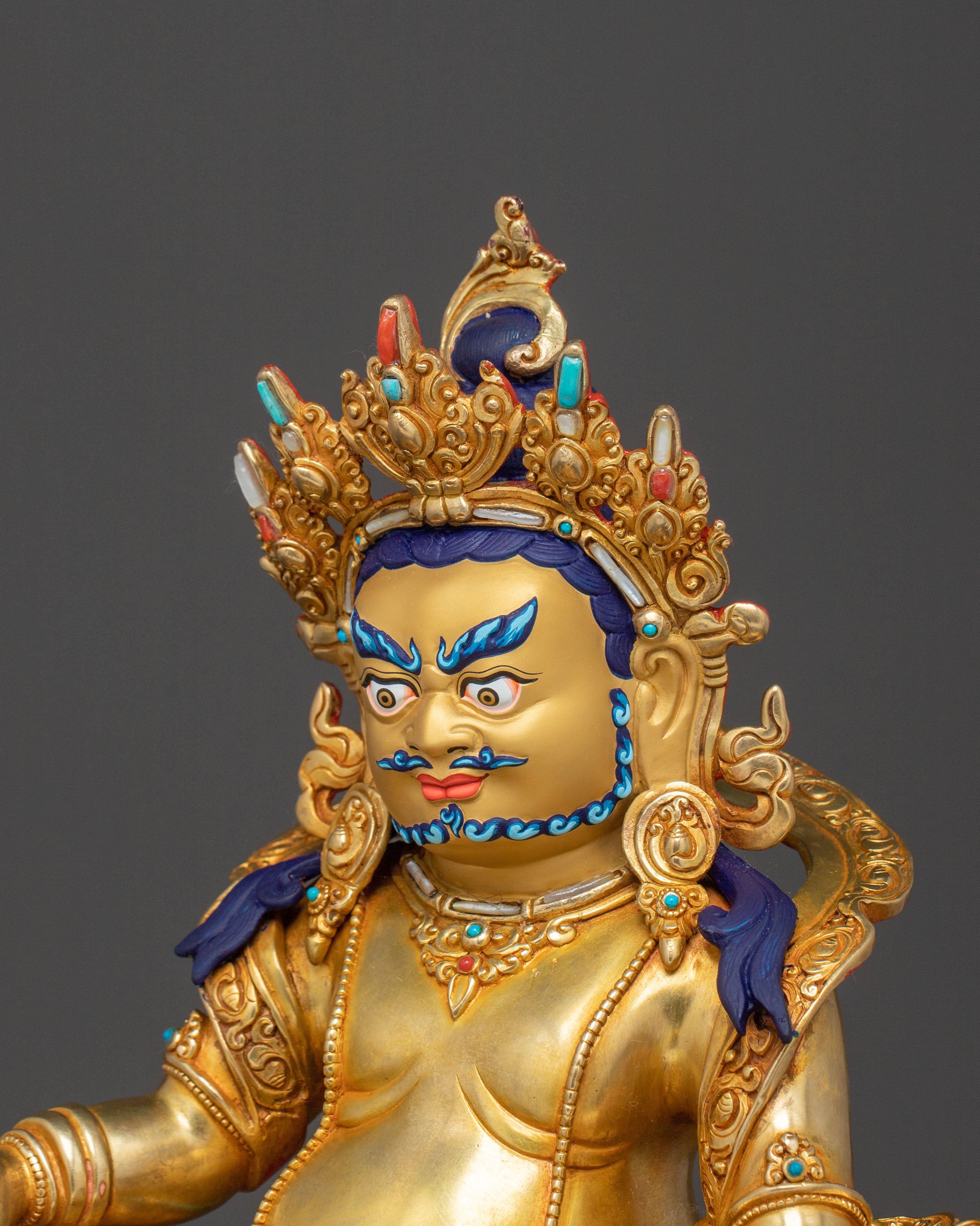 Dzambhala Statue on Throne | Altar Home Decor