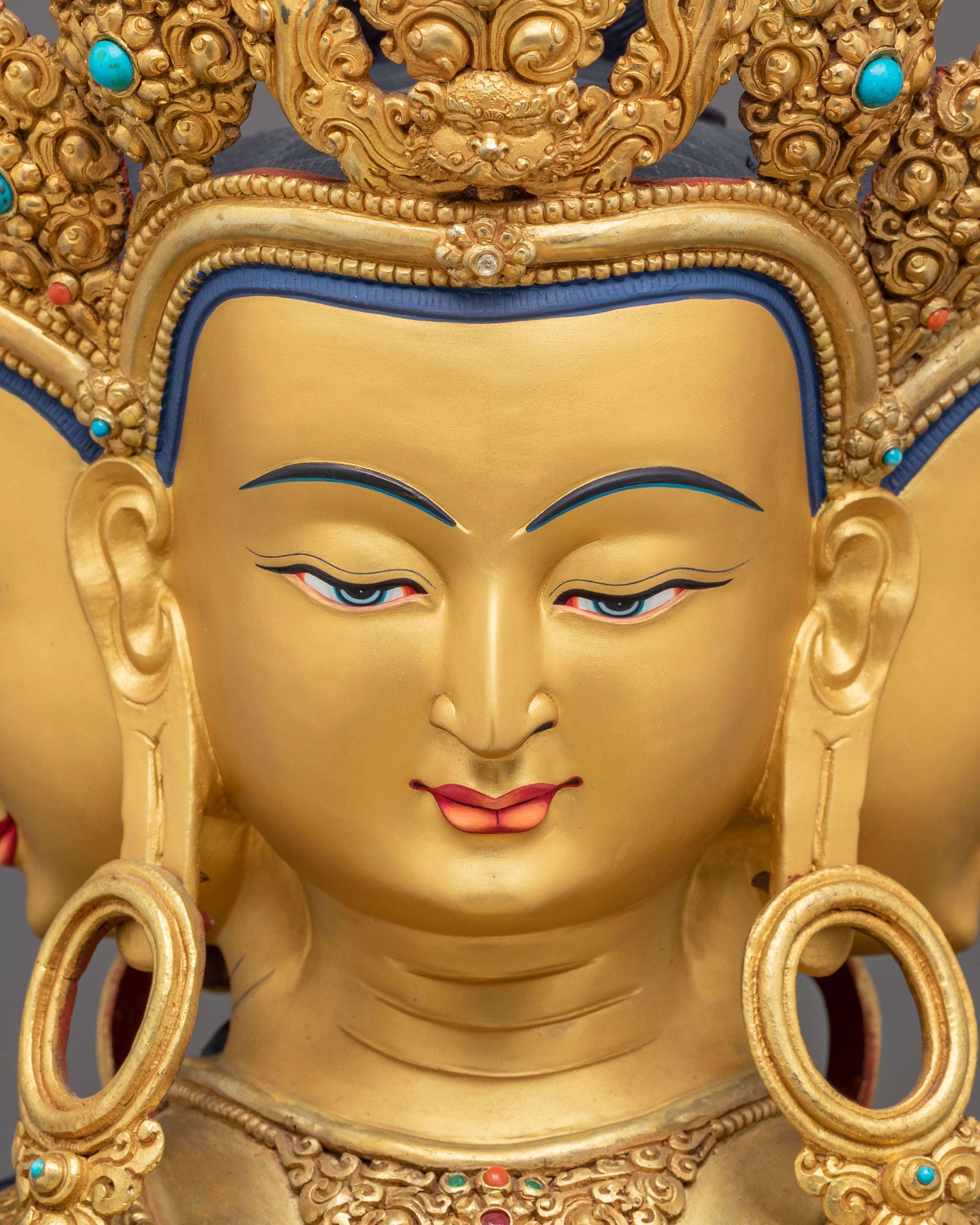Handmade Vairocana Sculpture | Gilded Serenity